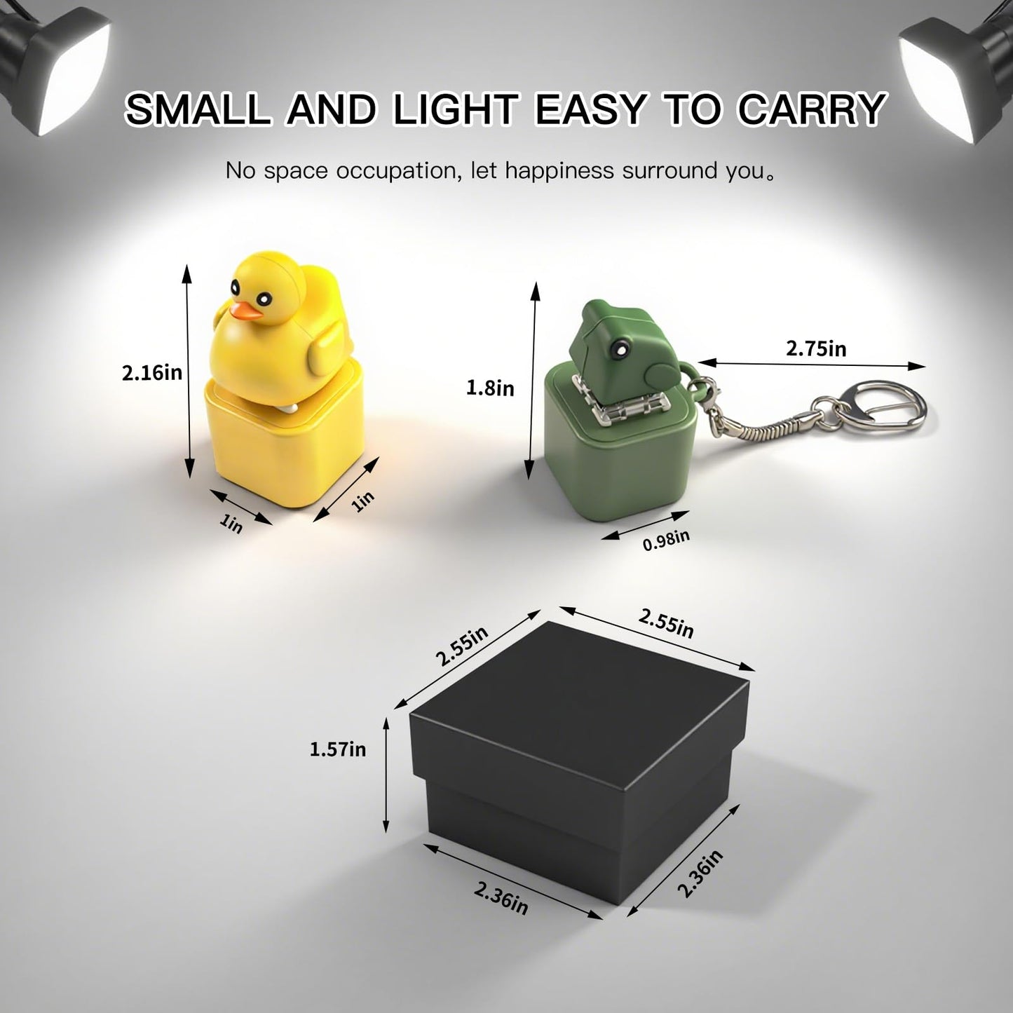 Generic Frog Croaking Fidget Toy Rechargeable Quacking Duck Keychain with Colorful Lights