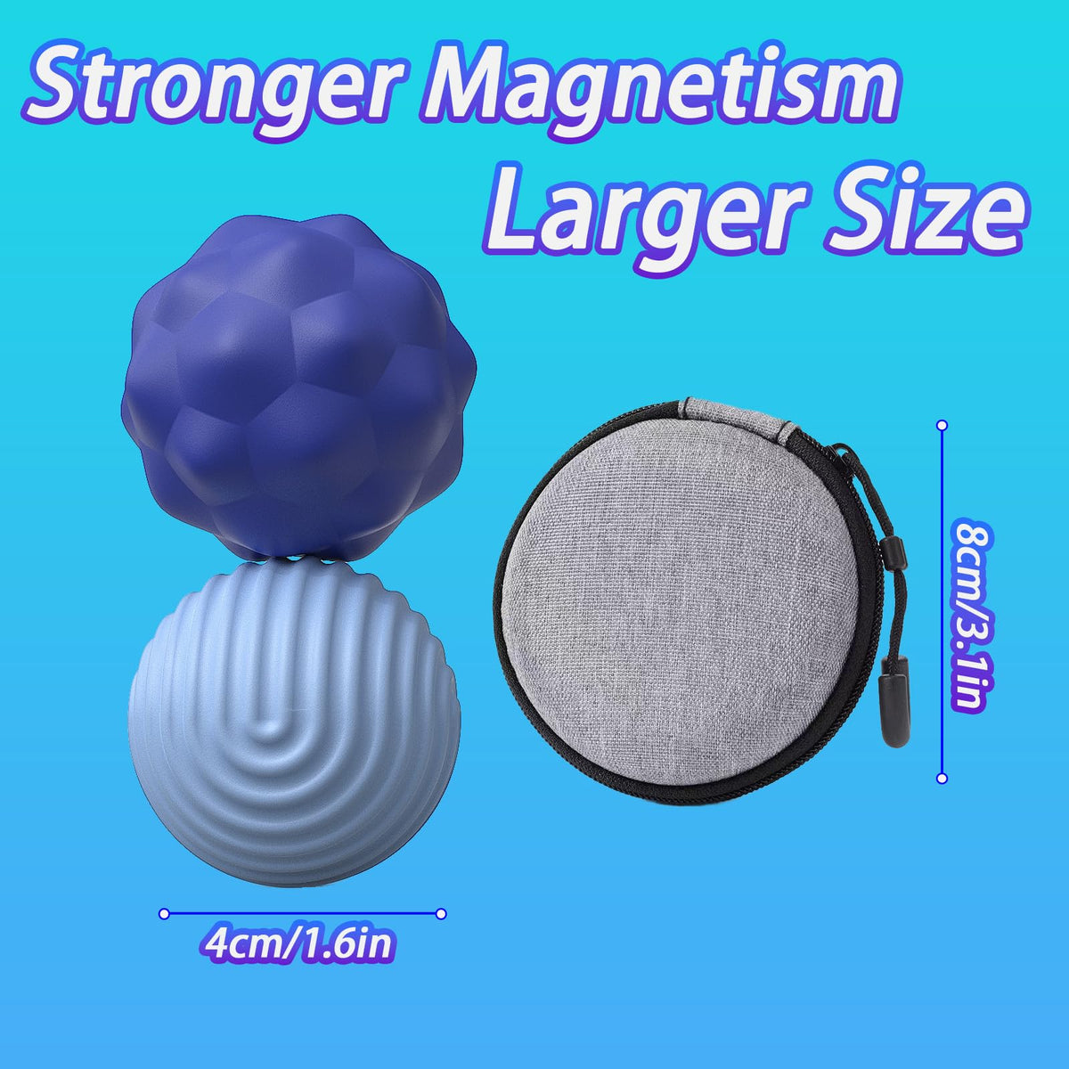 Generic Large Silicone Magnetic Fidget Balls – 2Pcs for Adults & Teens | Quiet Desk Toys