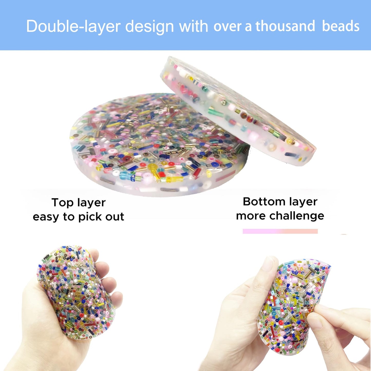 Generic 2 Pack Skin Picking Fidget Pads — Quiet, Non-Toxic Silicone Tools for Dermatillomania & ADHD