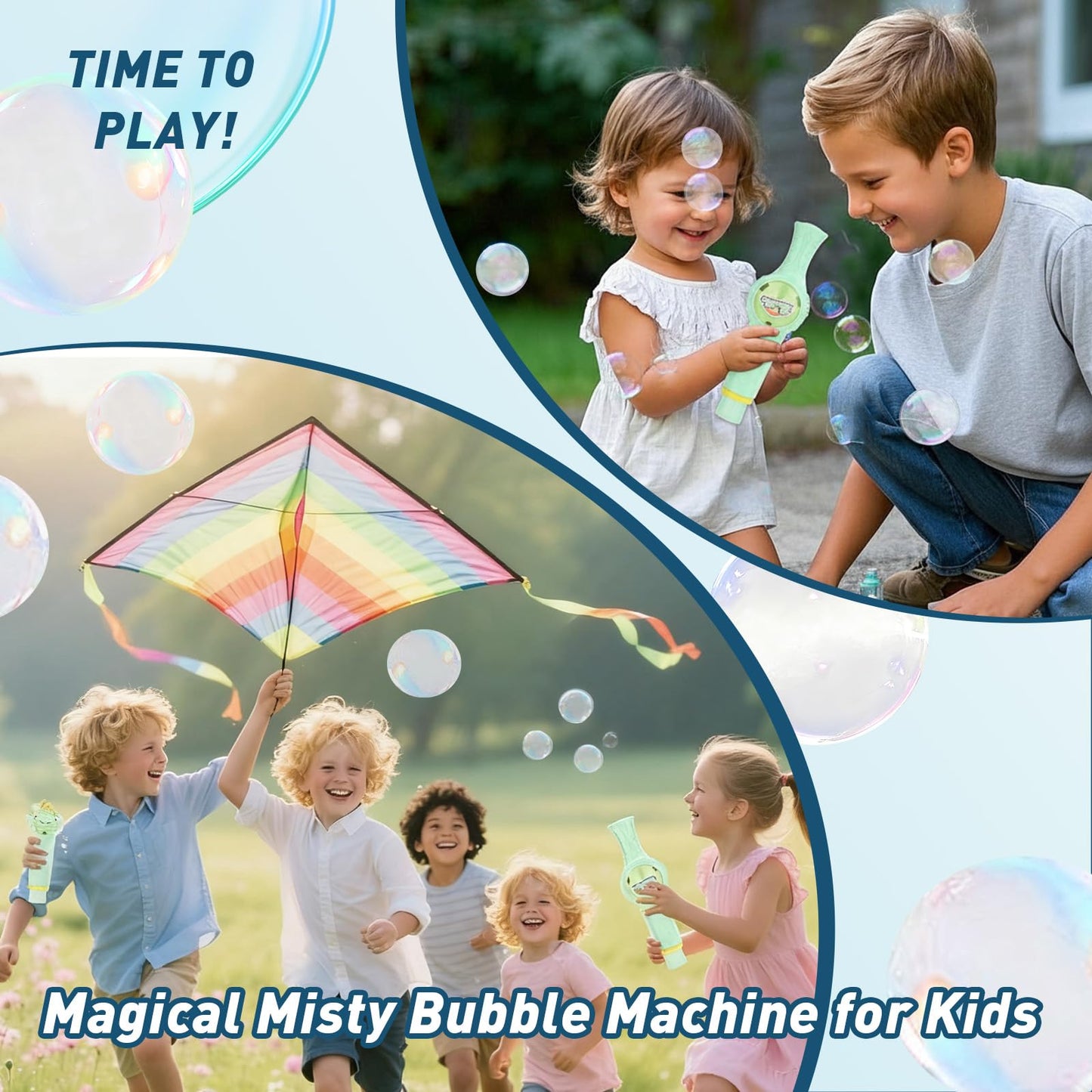 Fog Bubble Machine for Kids & Parties – Rechargeable LED Bubble Maker with Music | Generic
