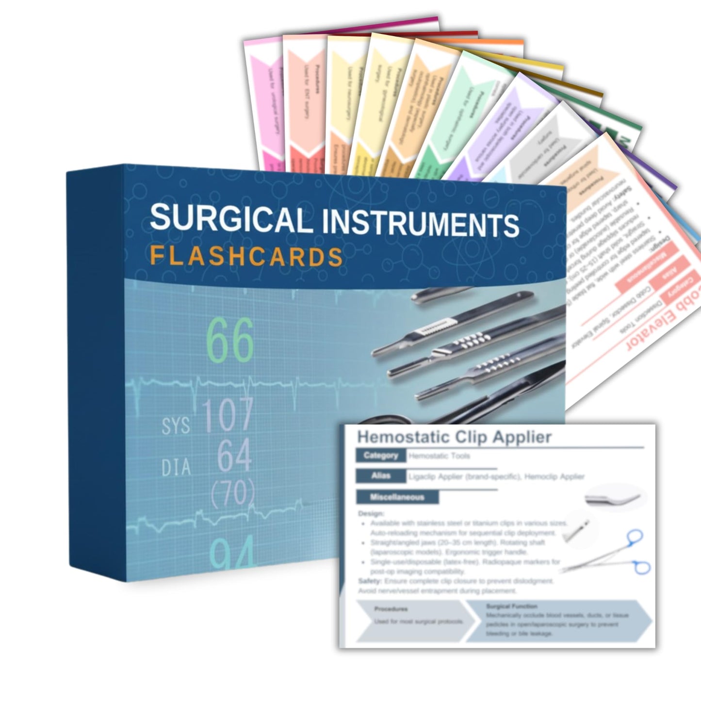 Generic Surgical Instruments Flashcards | Color-Coded 10-Specialty Study Cards for CST Prep