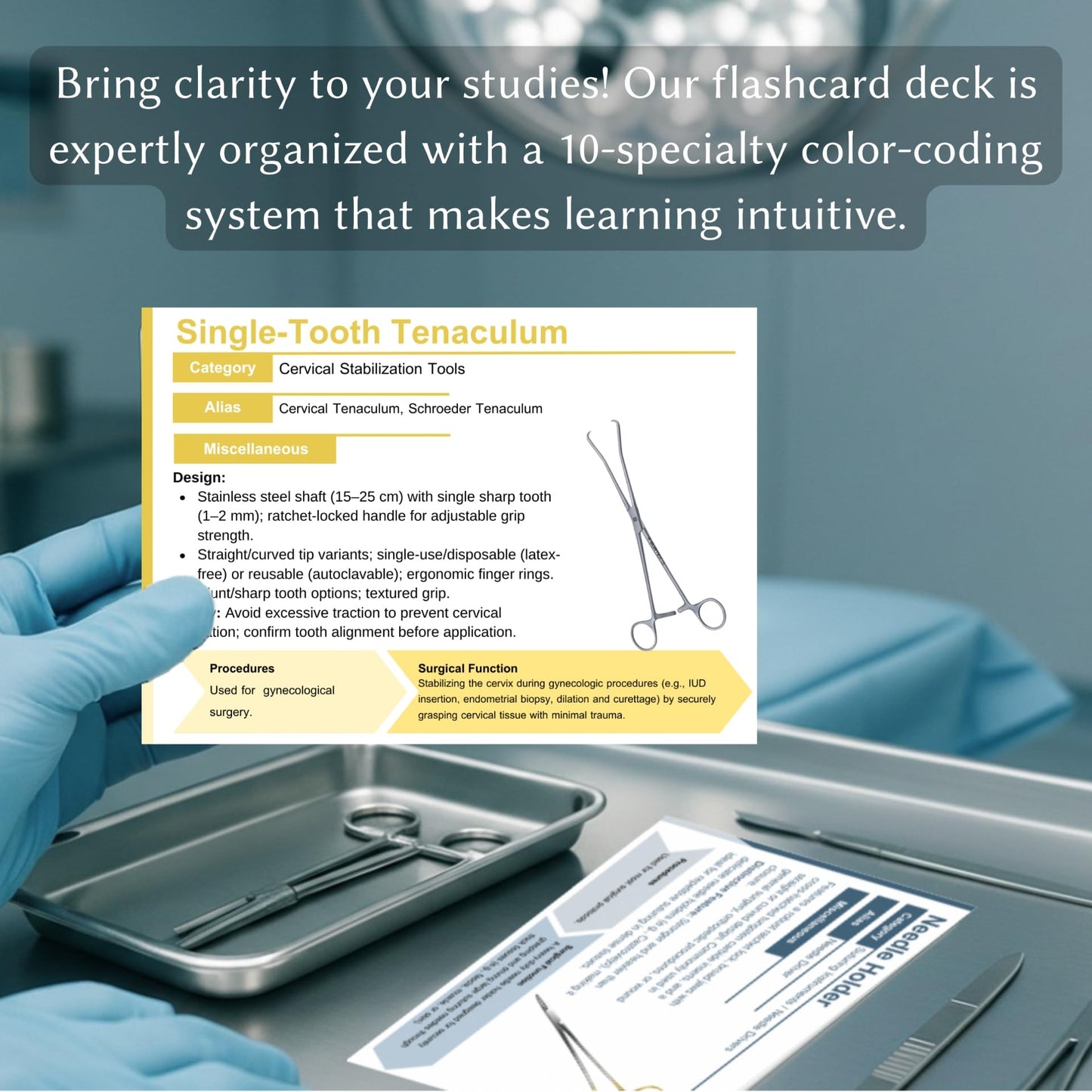 Generic Surgical Instruments Flashcards | Color-Coded 10-Specialty Study Cards for CST Prep