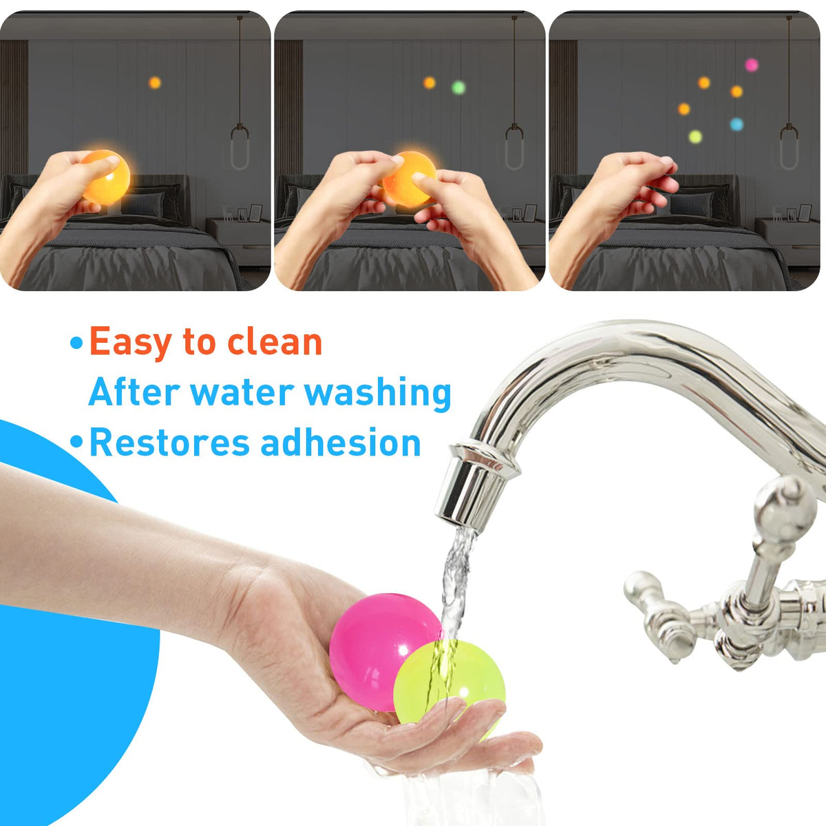 12pcs Sticky Ball Glow-in-Dark Fidget Toys – Valentines Gifts for Him & Her
