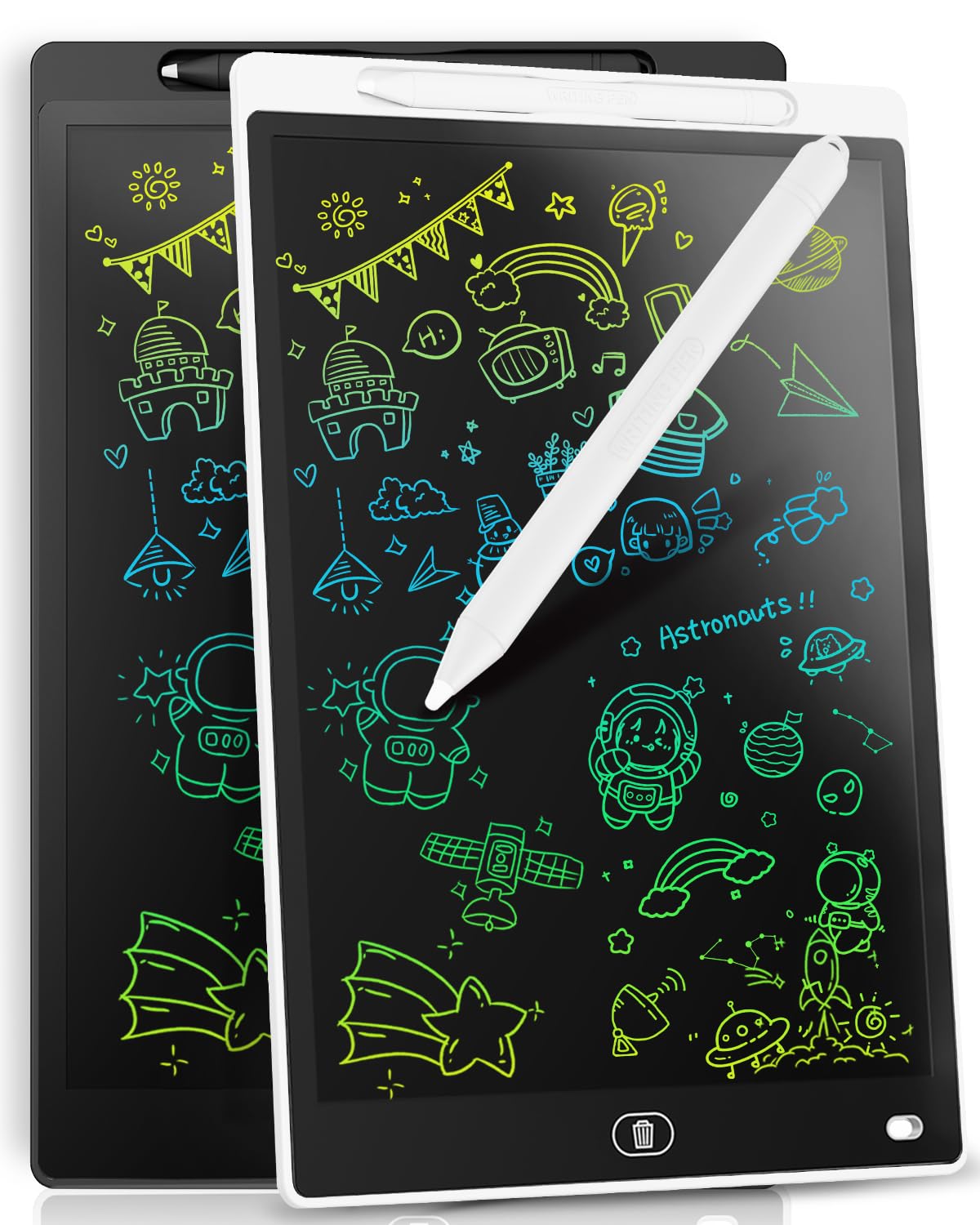 Genialba 2-Pack 8.5-Inch LCD Writing Tablet for Kids – Colorful Doodle Board