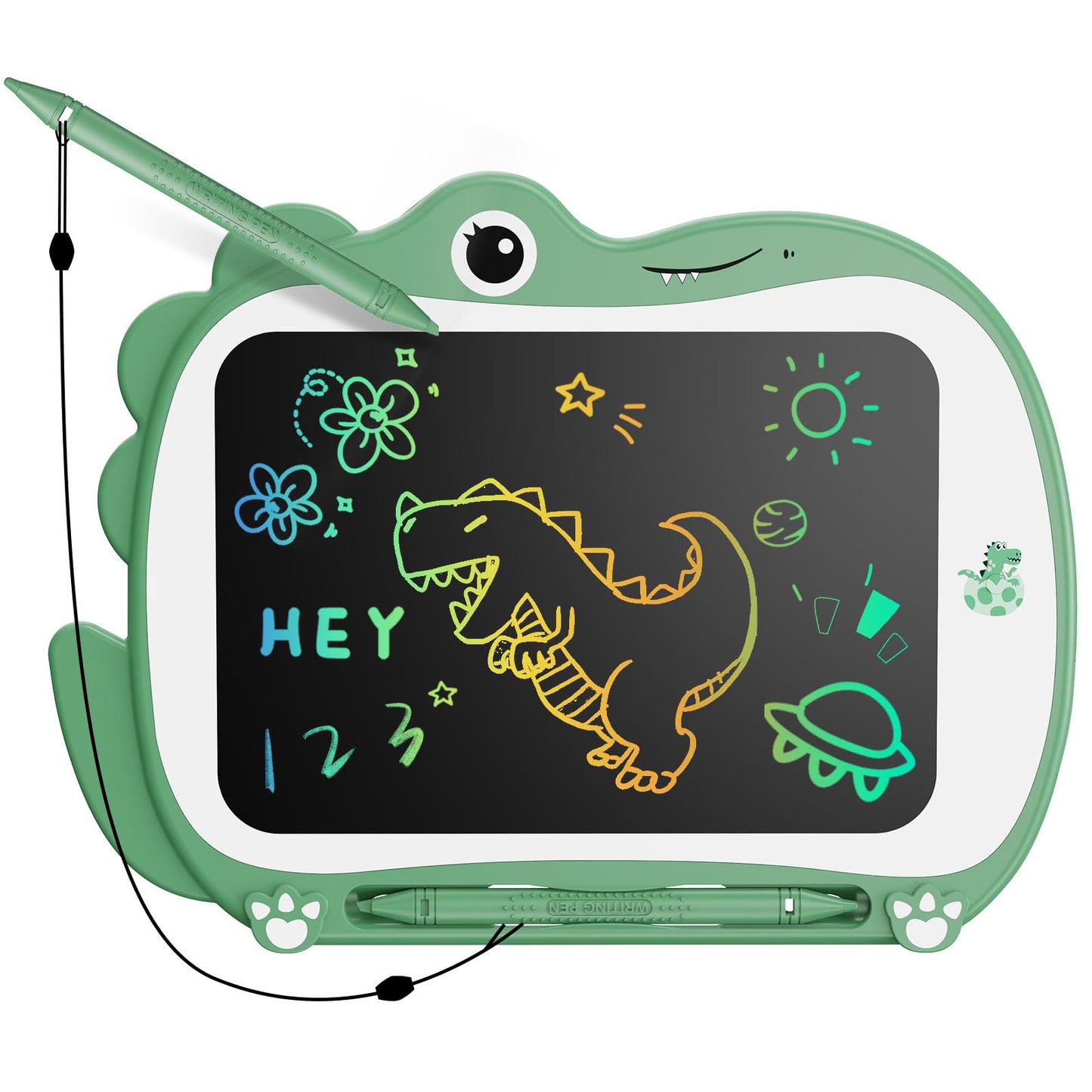 Genialba 8.5 Inch Dinosaur LCD Writing Tablet – Eco-Friendly Kids Toy (Green)