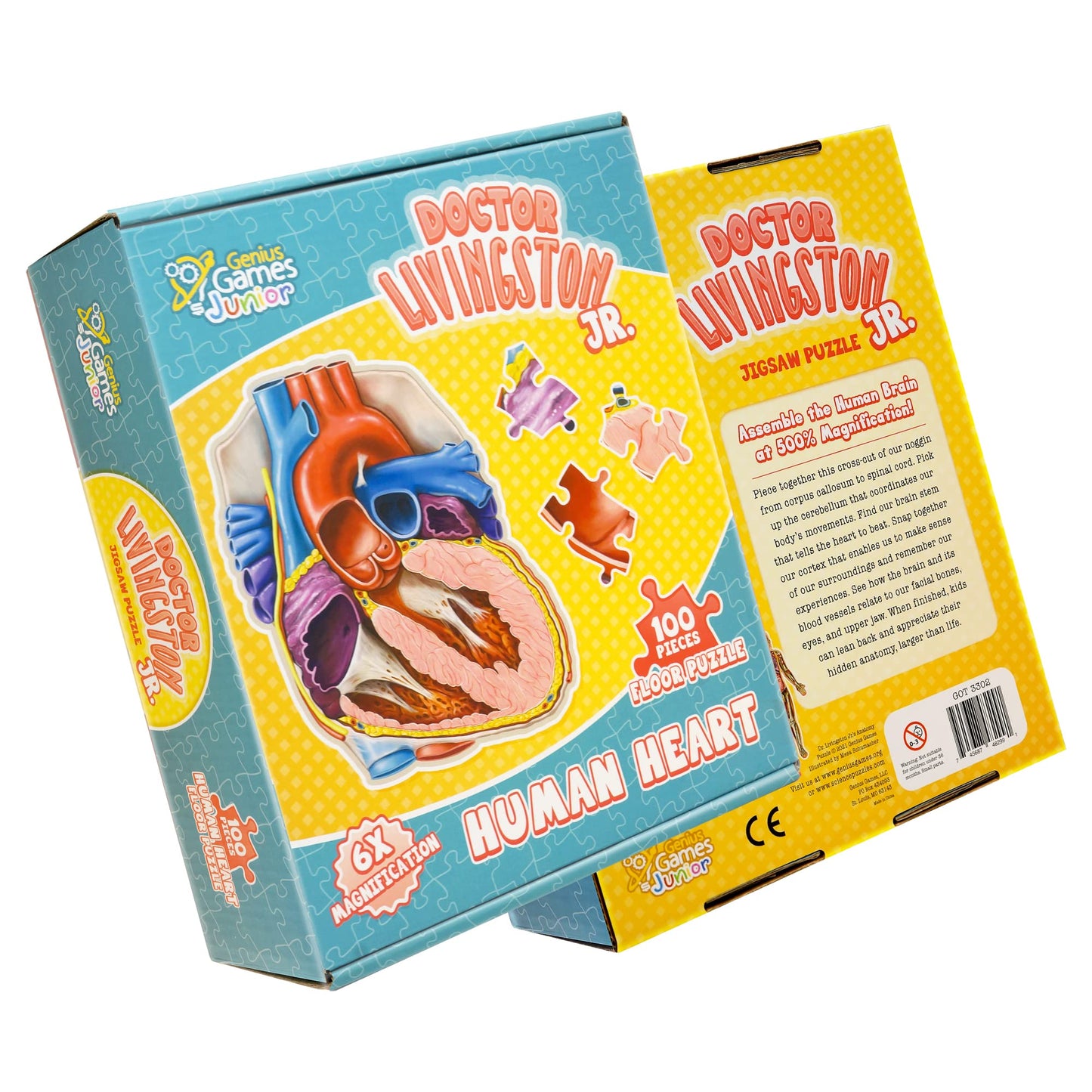 Genius Games Human Heart Anatomy Floor Puzzle — 100-Piece Jigsaw for Kids & Teens | Dr Livingston Jr
