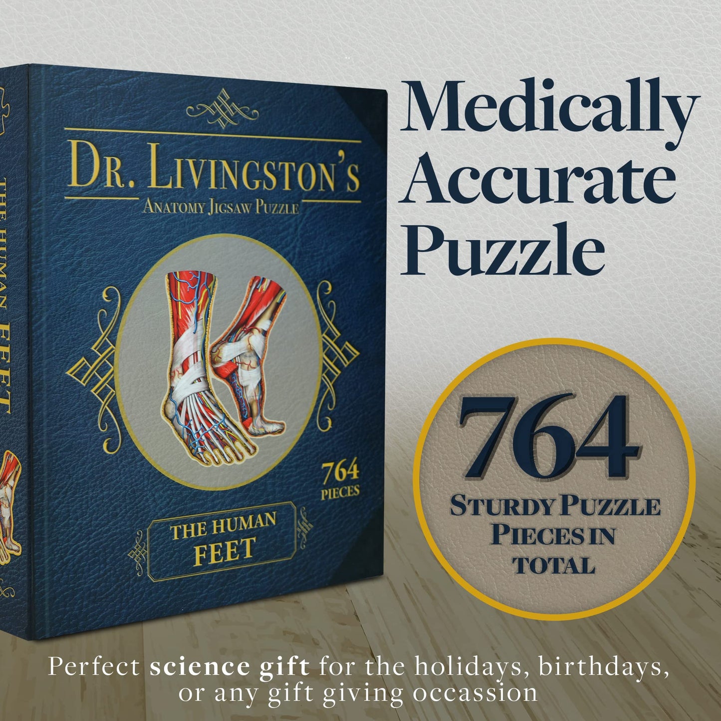 Dr. Livingston's Human Feet Anatomy Puzzle — Medically Accurate Jigsaw by Genius Games