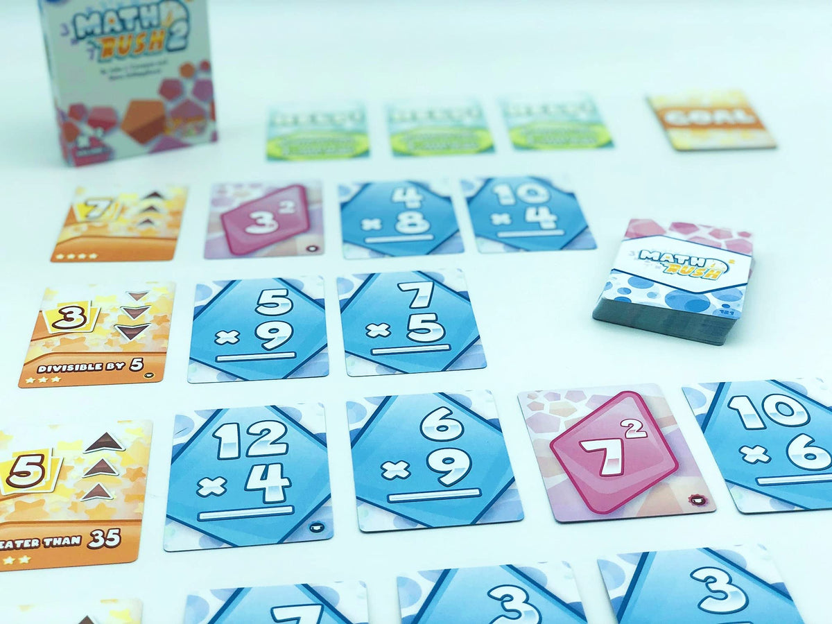 Genius Games Math Rush 2: Cooperative Multiplication & Exponents Card Game