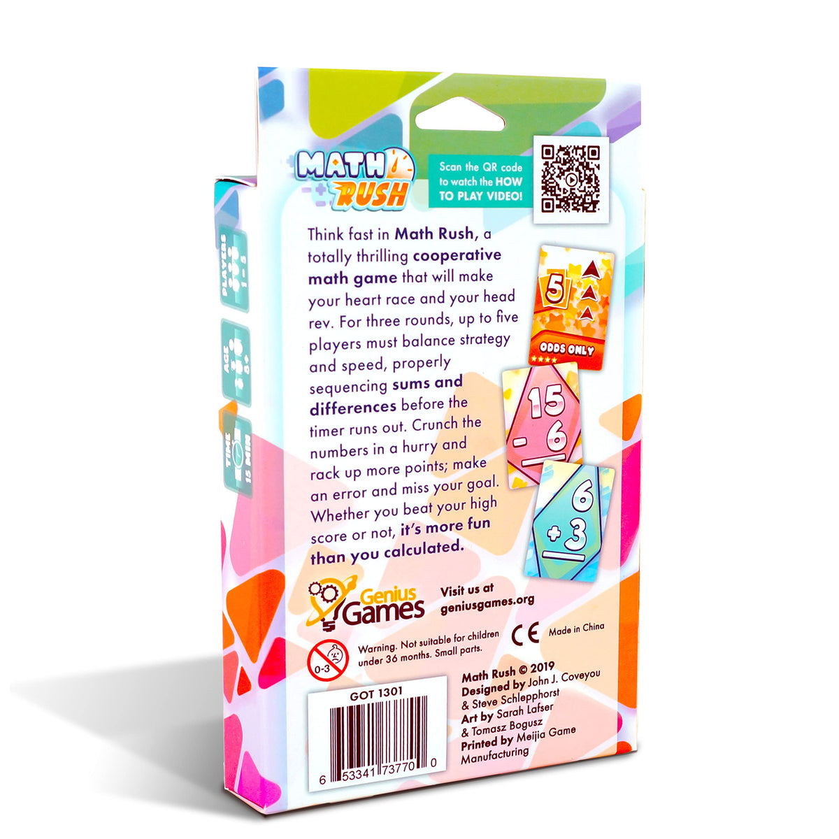 Genius Games: Math Rush Addition & Subtraction (Volume 1) – Cooperative Timed Math Card Game for Kids 8-12