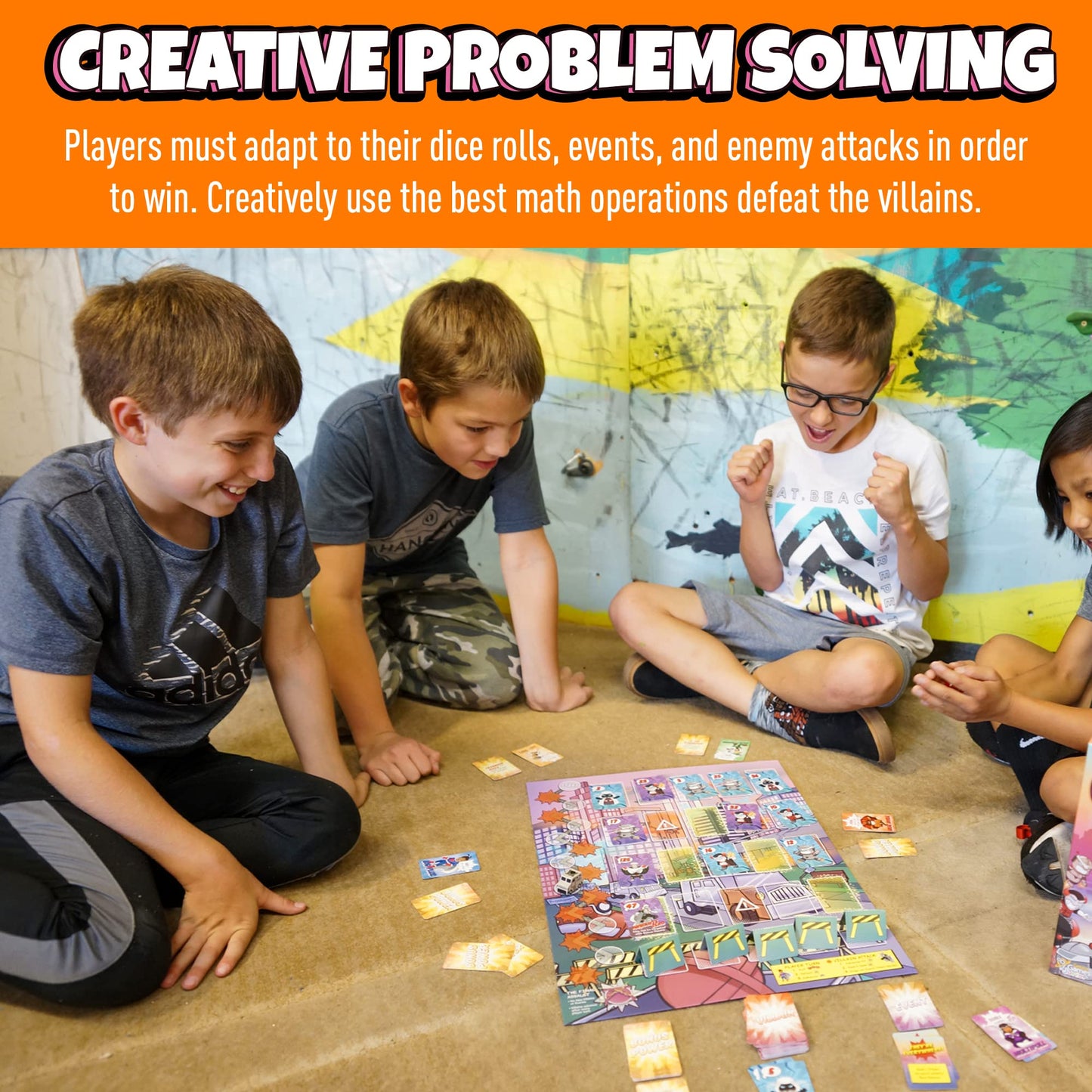 Outnumbered: Improbable Heroes Board Game | Mensa Award-Winning Math Strategy for Kids & Families | Genius Games