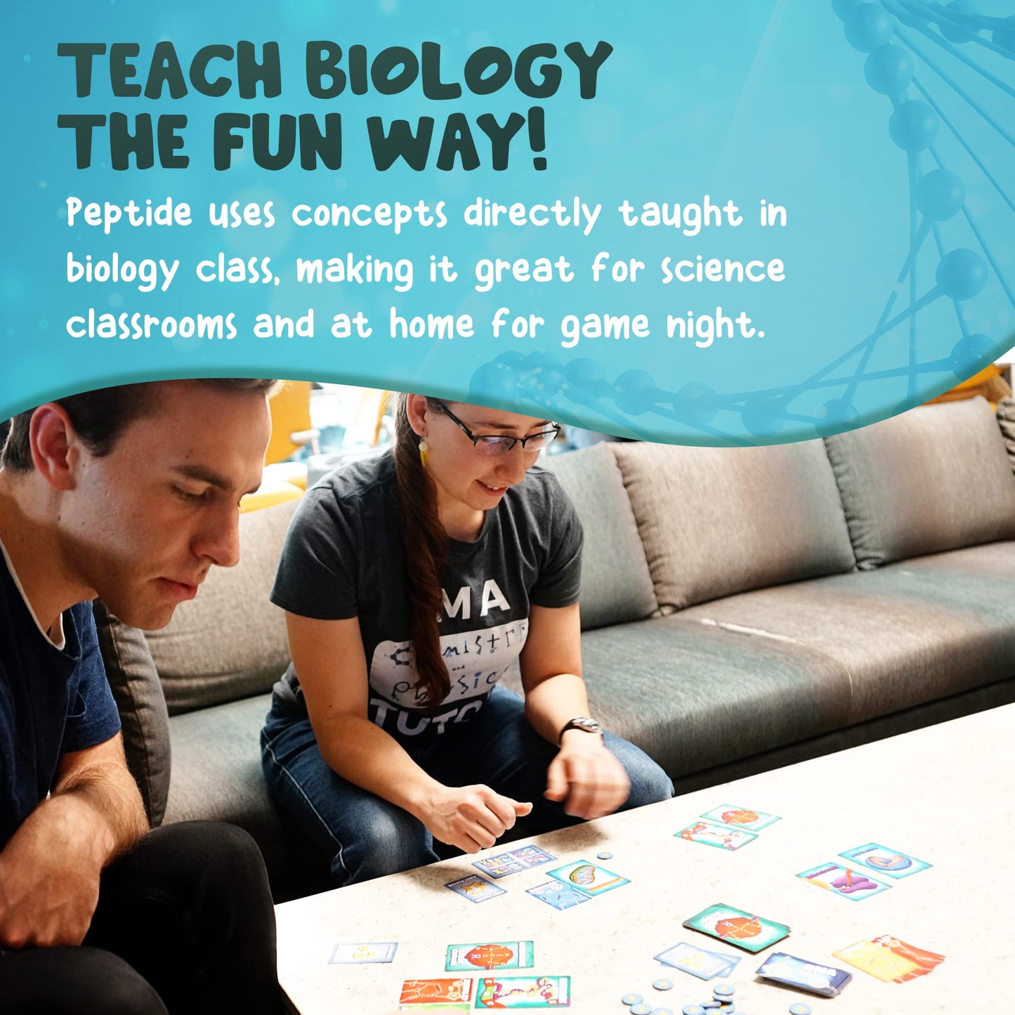 Genius Games Peptide: Protein Building Strategy Card Game for Gamers and Teachers