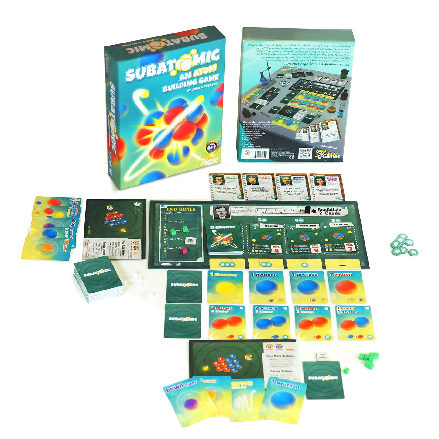 Genius Games | Subatomic: An Atom Building Game (2nd Edition) – Educational Chemistry Card Game
