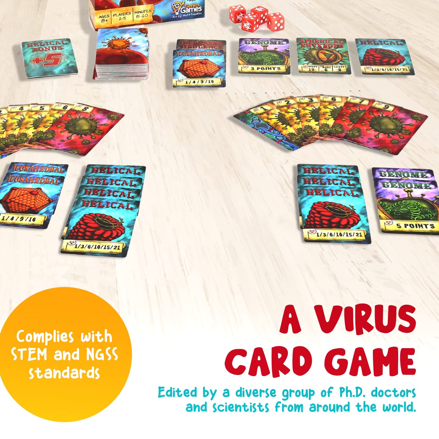 Virulence: Virus-Themed Card Game by Genius Games | Fast Strategy for Classrooms & Families
