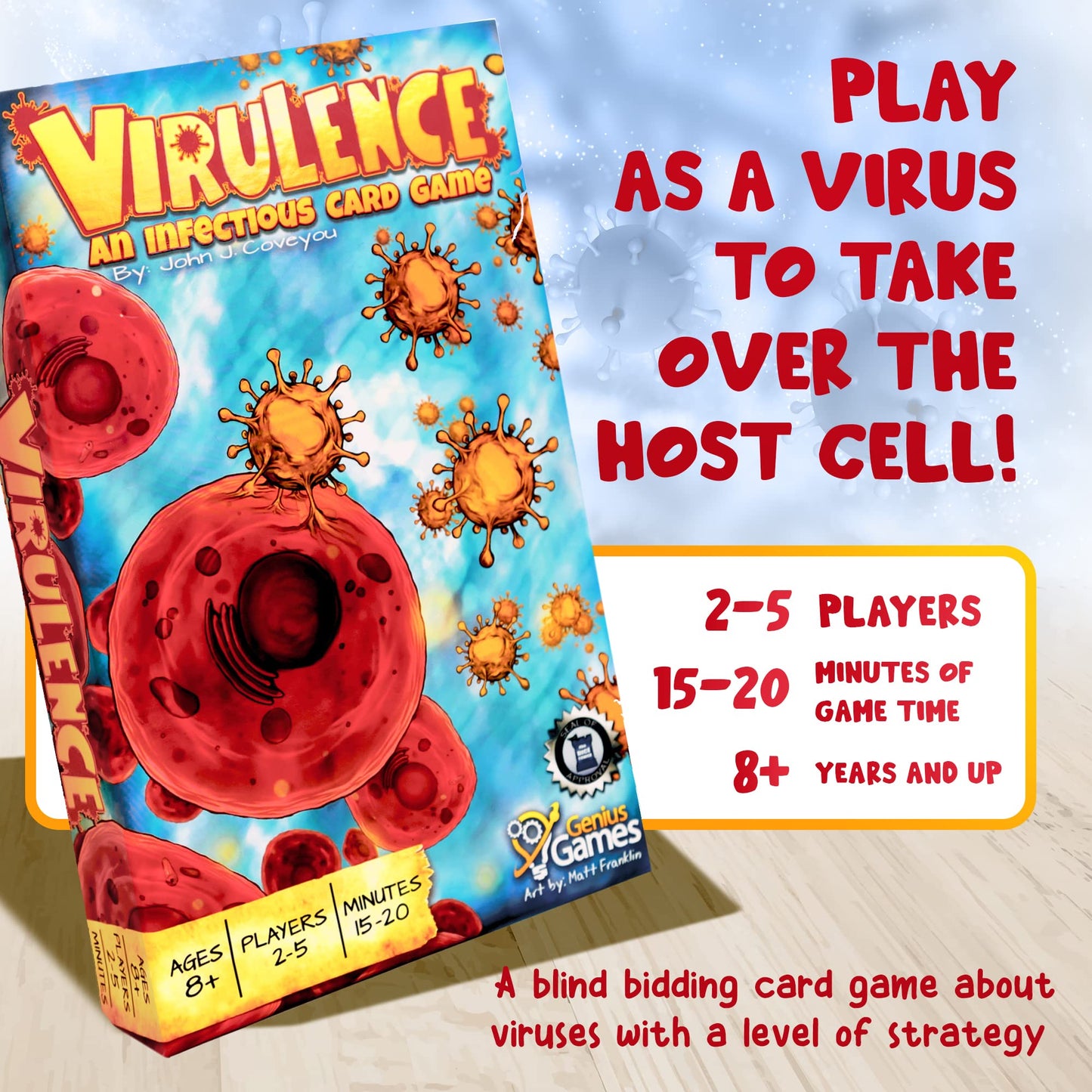 Virulence: Virus-Themed Card Game by Genius Games | Fast Strategy for Classrooms & Families