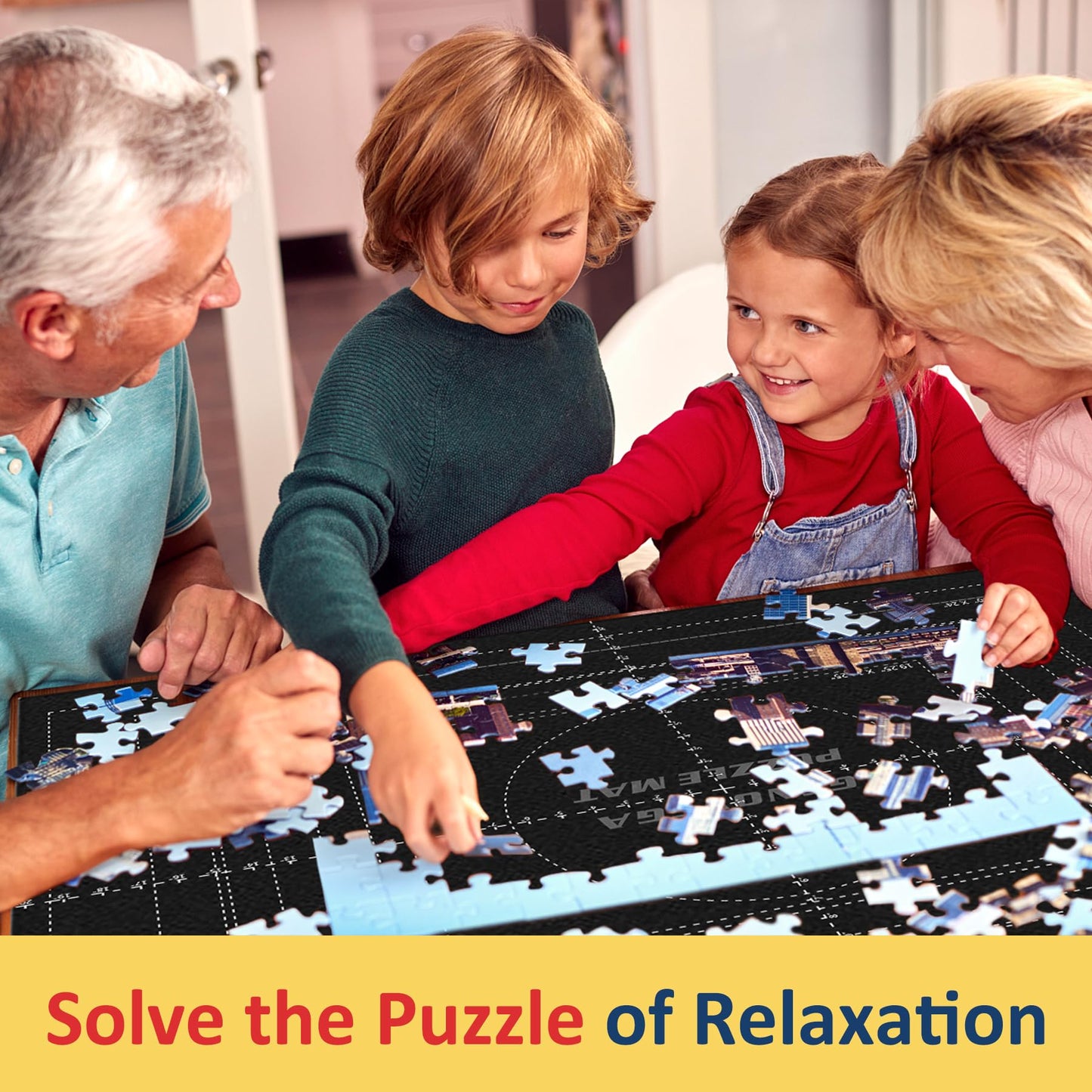 Genovega Puzzle Mat Roll Up – Portable Puzzle Board with Sorter Trays (Up to 2000 Pieces)