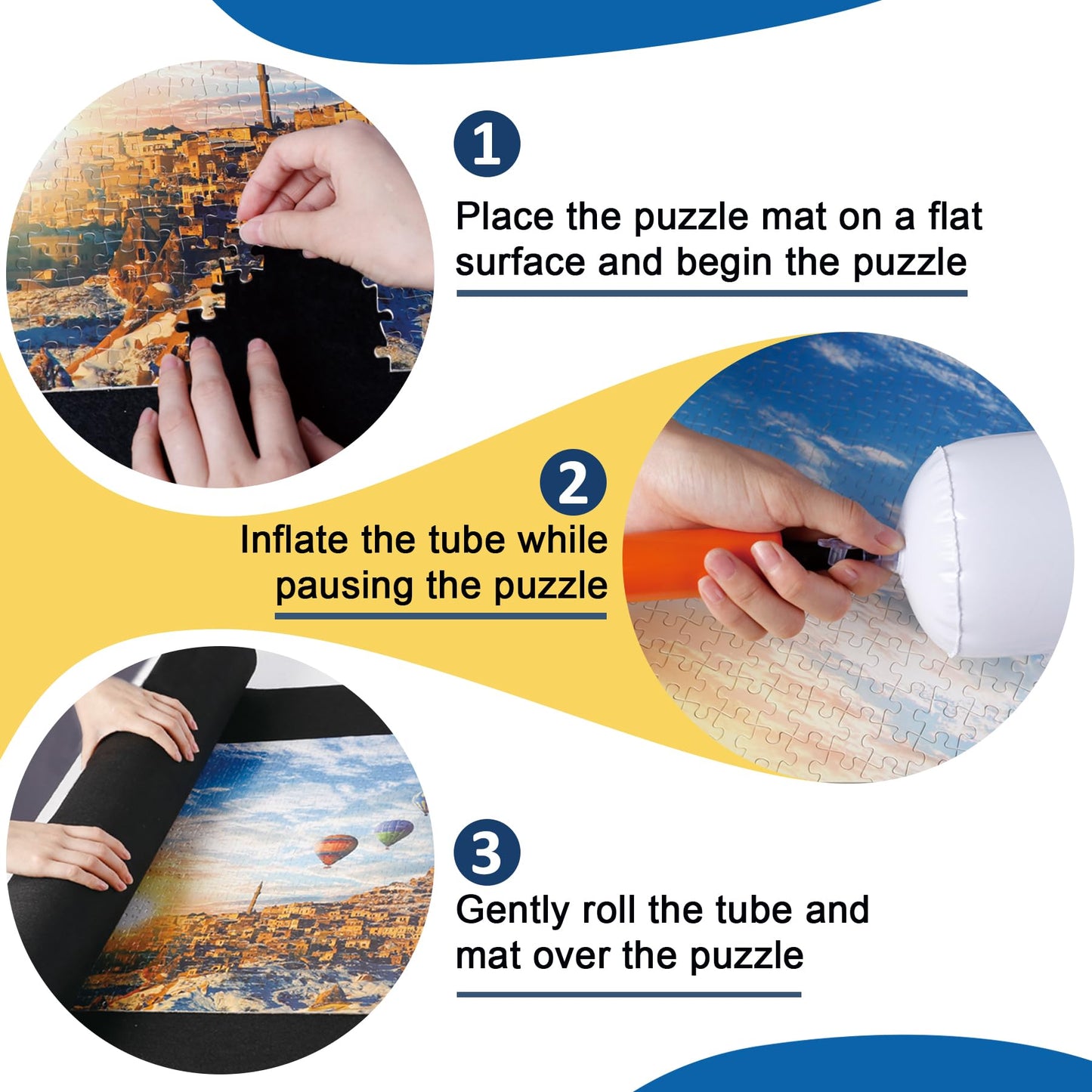 Genovega Puzzle Mat Roll Up – Portable Puzzle Board with Sorter Trays (Up to 2000 Pieces)