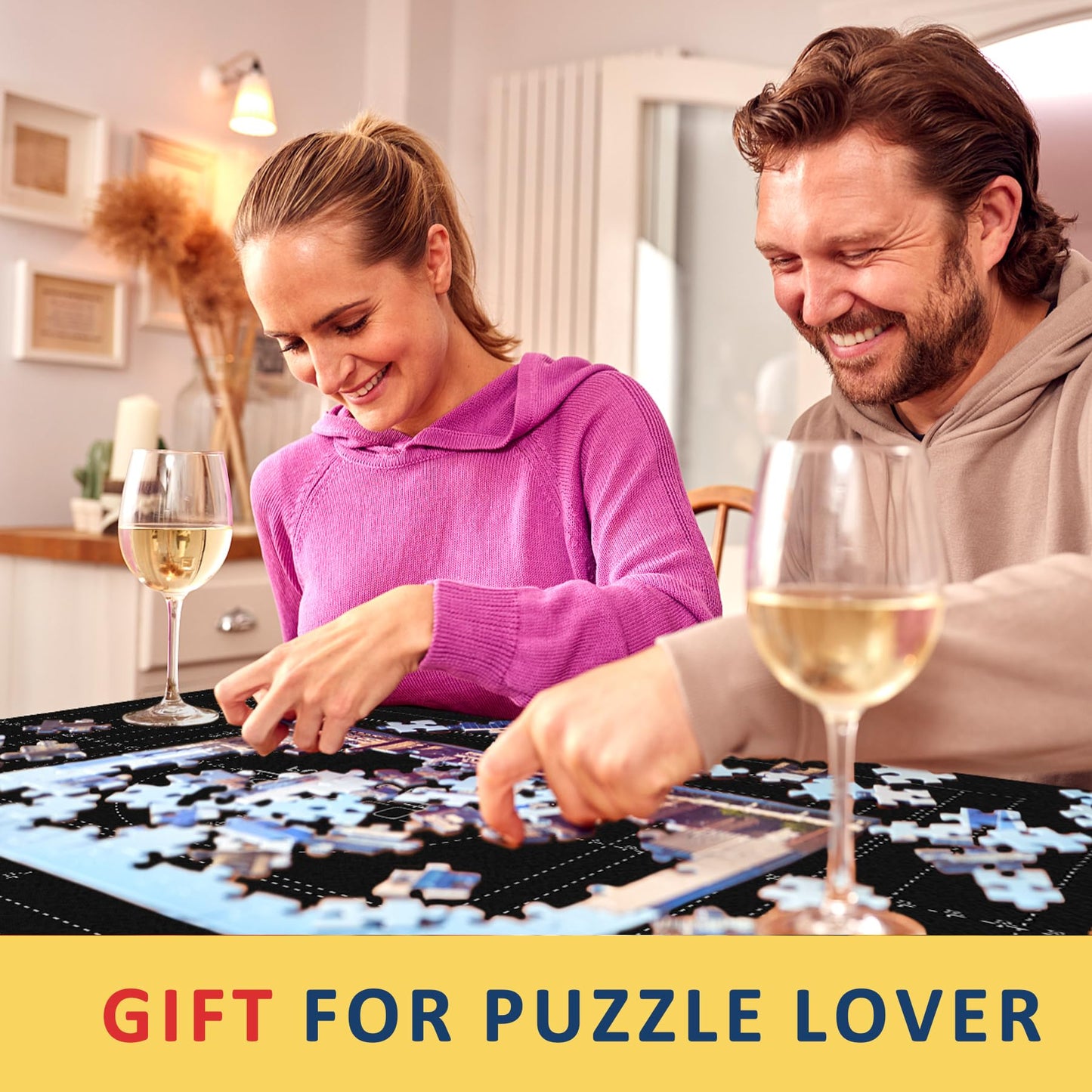 Genovega Puzzle Mat Roll Up – Portable Puzzle Board with Sorter Trays (Up to 2000 Pieces)