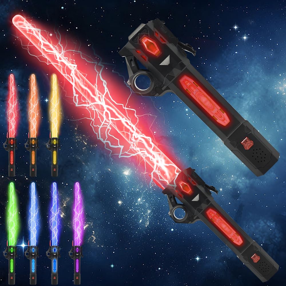 Genqiang Light Up Sword – 7-Color Flashing Dueling Sabers with Retractable Blade | Kids Toy & Costume Prop