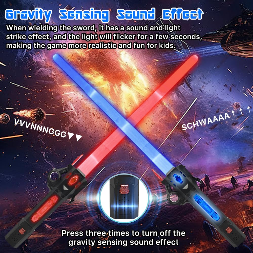 Genqiang Light Up Sword – 7-Color Flashing Dueling Sabers with Retractable Blade | Kids Toy & Costume Prop
