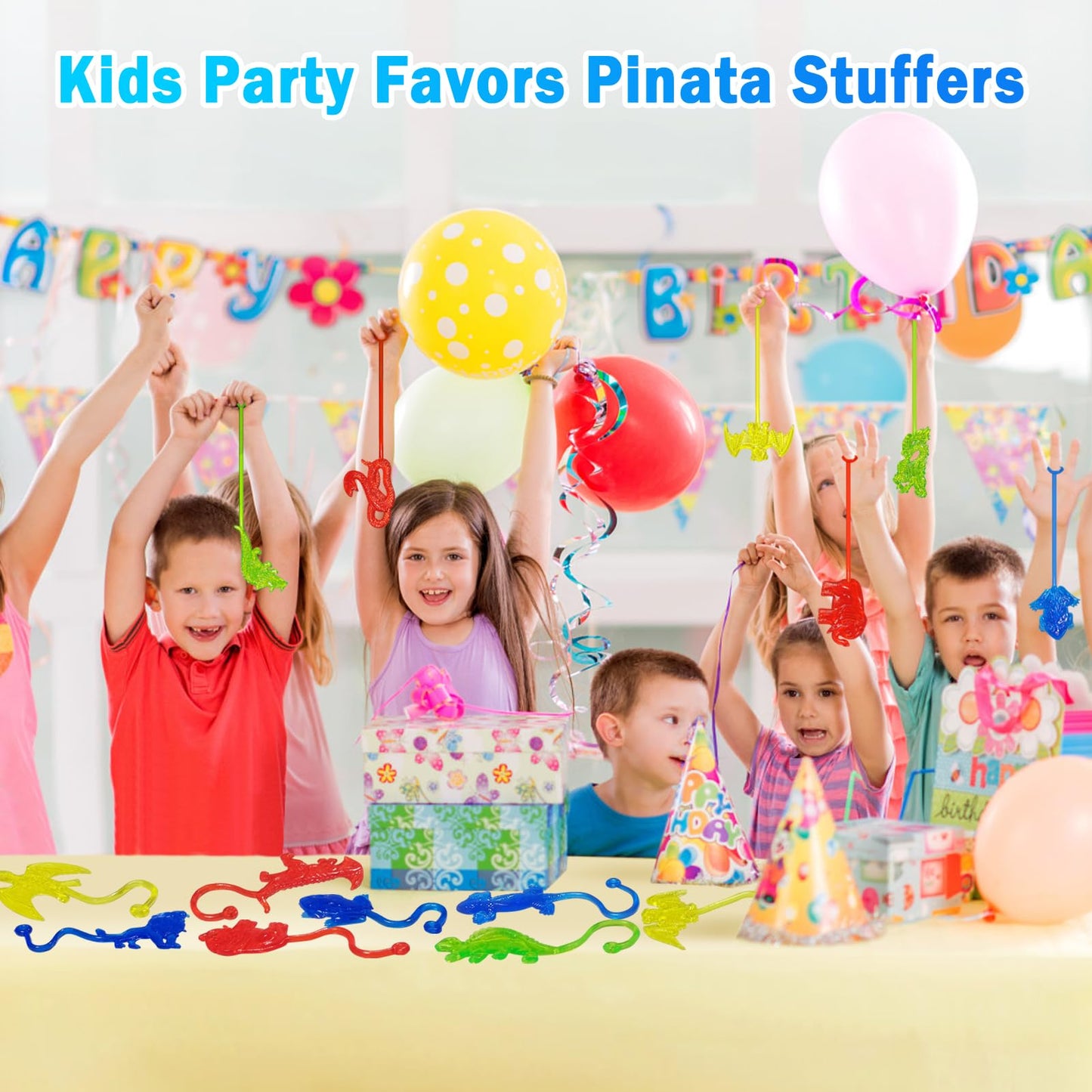 Genuvi Sticky Hands Dinosaur Party Favors — 36 Pack Kids Fidget Toys