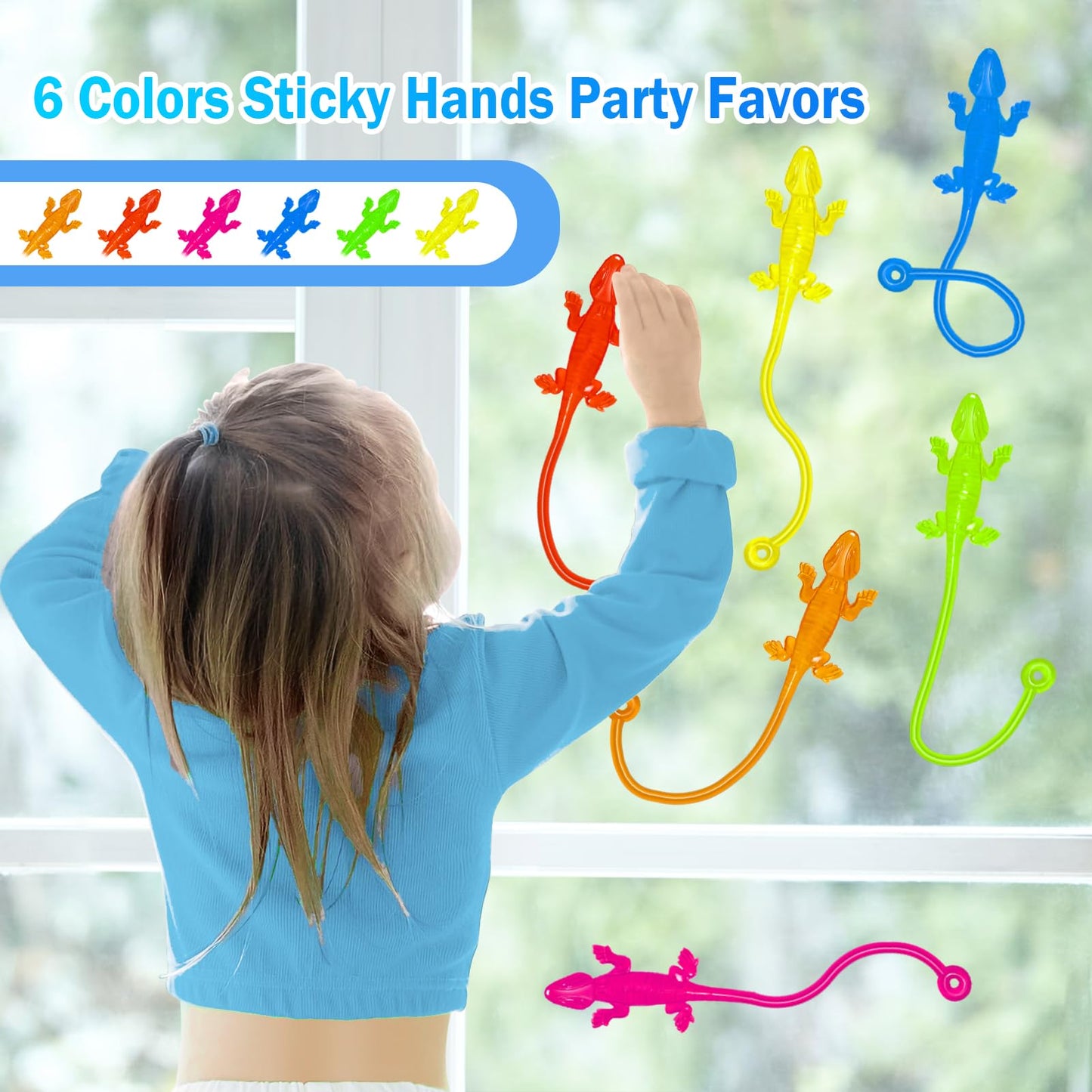 Genuvi Sticky Hands Bulk 36Pcs – Lizard Shape Fidget Toys for Parties & Classroom Prizes