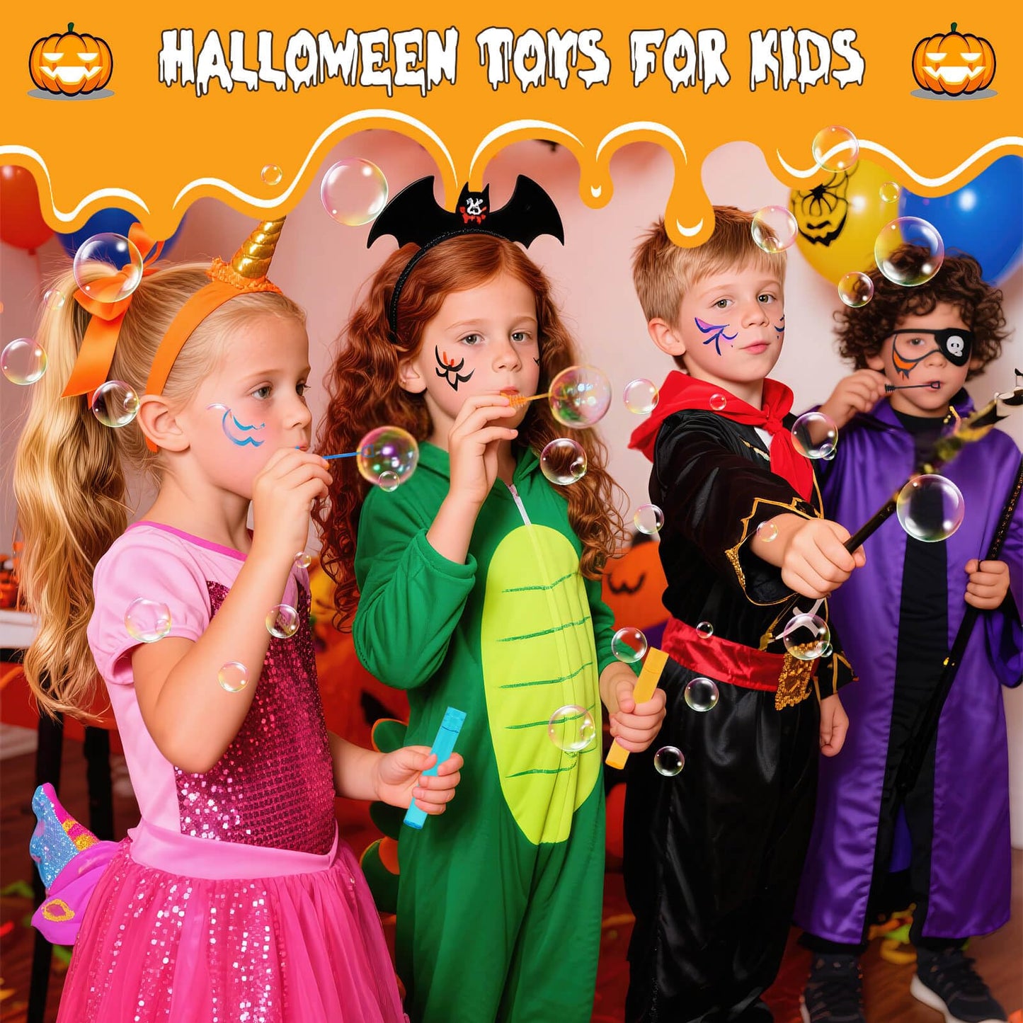 Genuvi Halloween Bubble Wands – 30 Count Party Favors & Goodie Bag Fillers