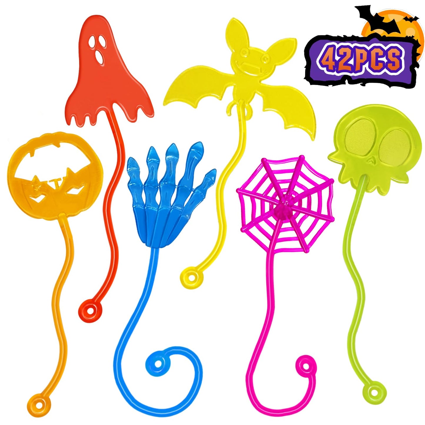 Genuvi Halloween Sticky Hands Bulk – 42Pcs Party Favors for Kids
