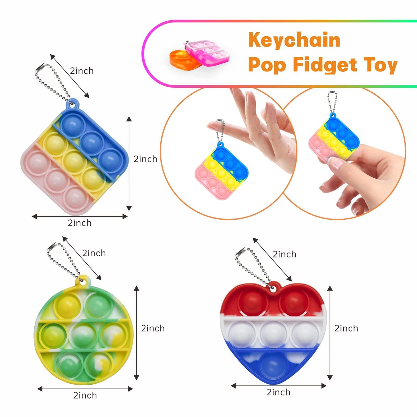 Genuvi Pop Fidget Toys Bulk 24 Pack – Easter Egg Fillers & Party Favors