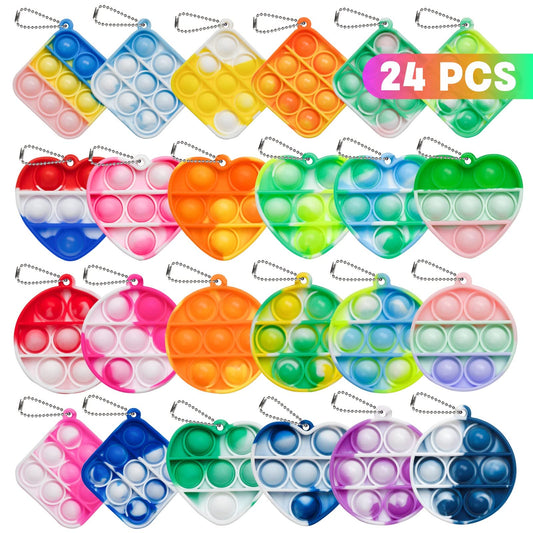 Genuvi Pop Fidget Toys Bulk 24 Pack – Easter Egg Fillers & Party Favors
