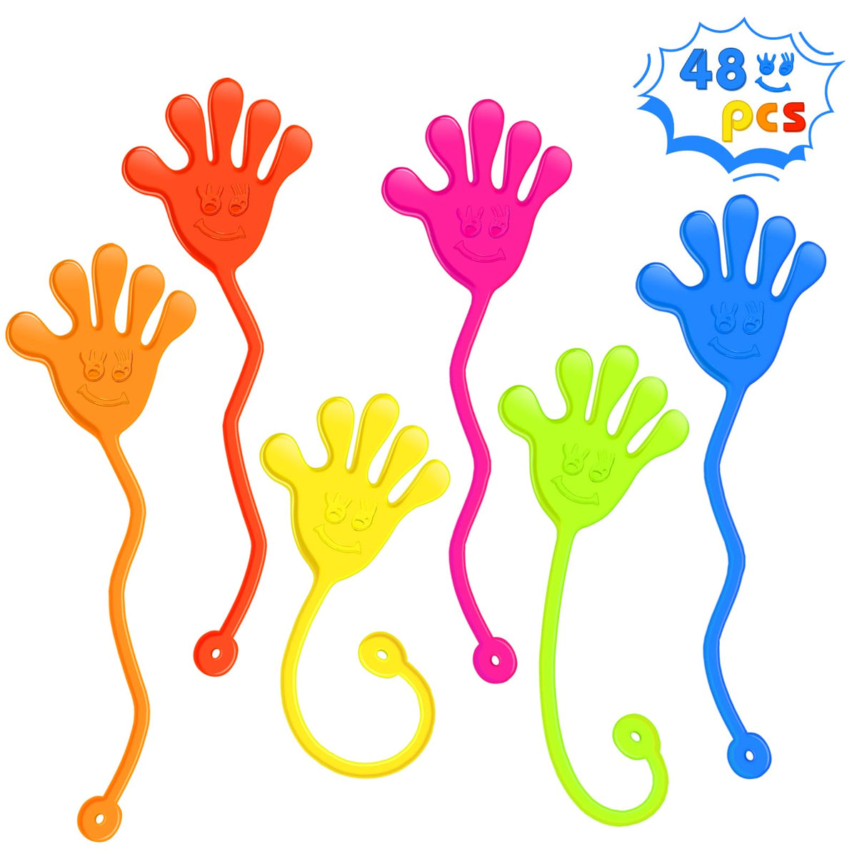 Genuvi Sticky Hands Bulk (48 Pcs) Party Favors & Fidget Toys for Kids Aged 4–12