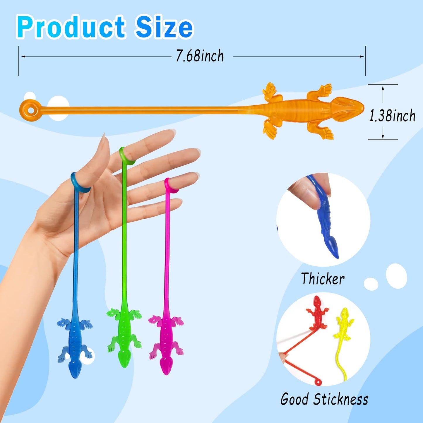 Genuvi Sticky Hands Bulk 36Pcs – Lizard Shape Fidget Toys for Parties & Classroom Prizes