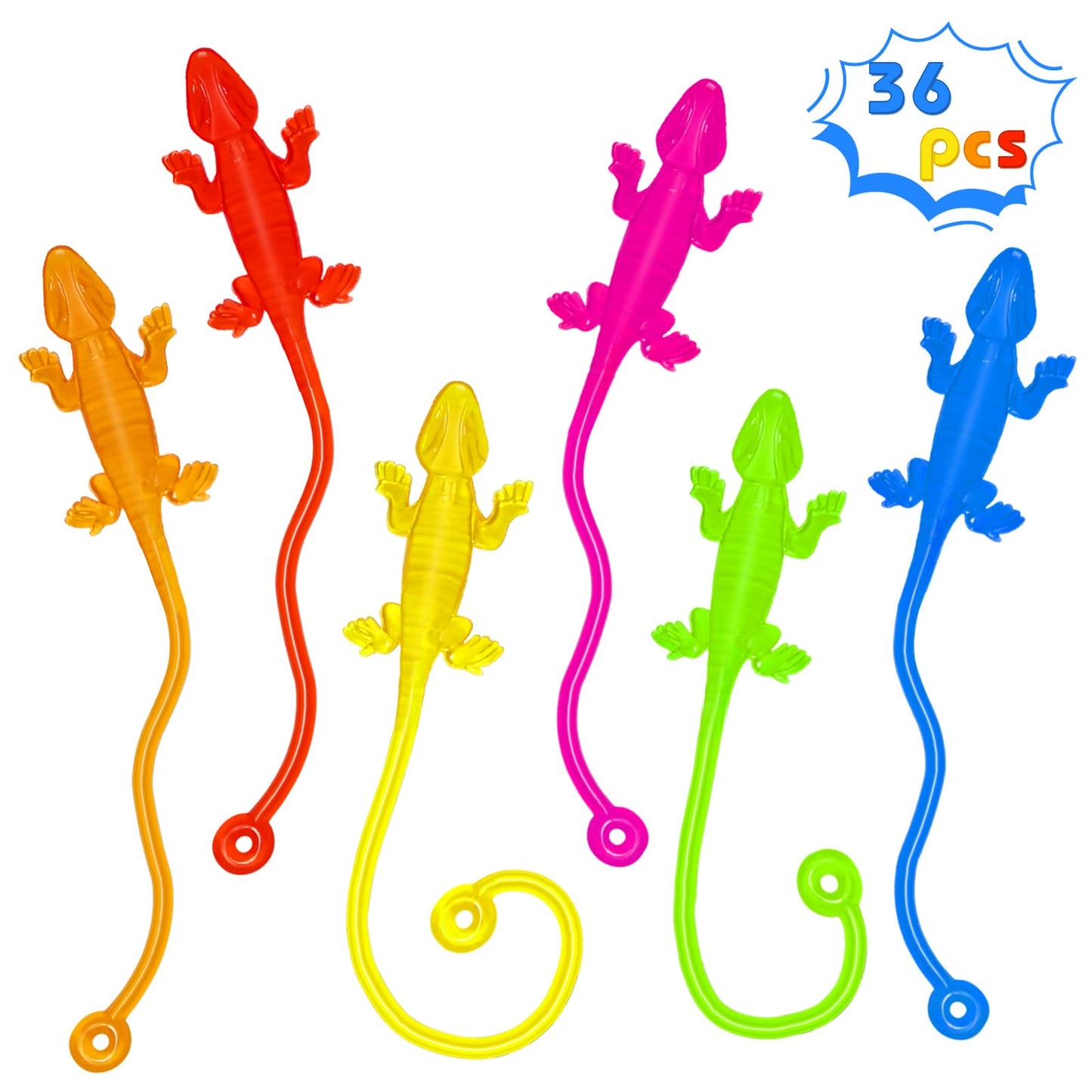 Genuvi Sticky Hands Bulk 36Pcs – Lizard Shape Fidget Toys for Parties & Classroom Prizes