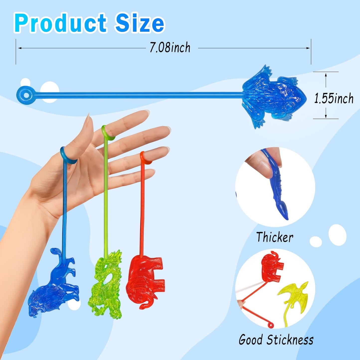 Genuvi Sticky Hands Dinosaur Party Favors — 36 Pack Kids Fidget Toys