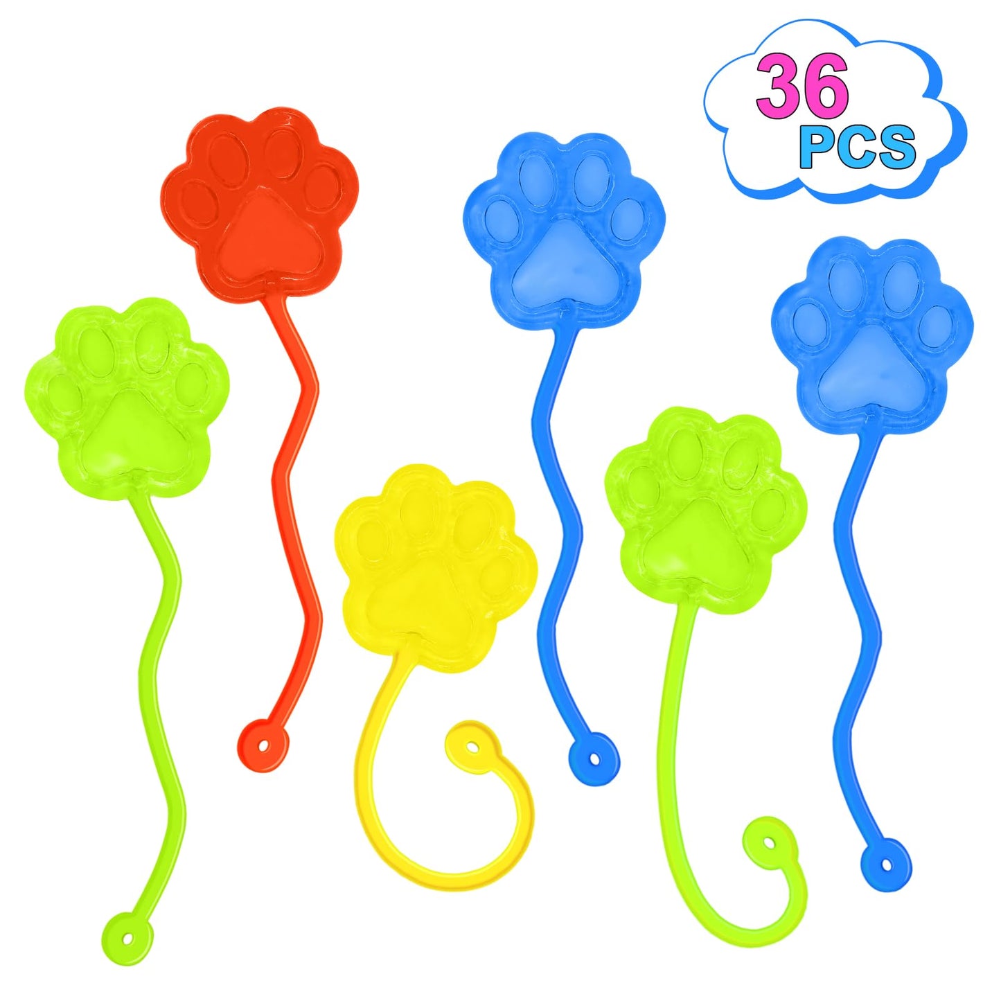 Genuvi Sticky Hands Bulk 36-Pcs Cat Paw Fidget Toys for Party Favors