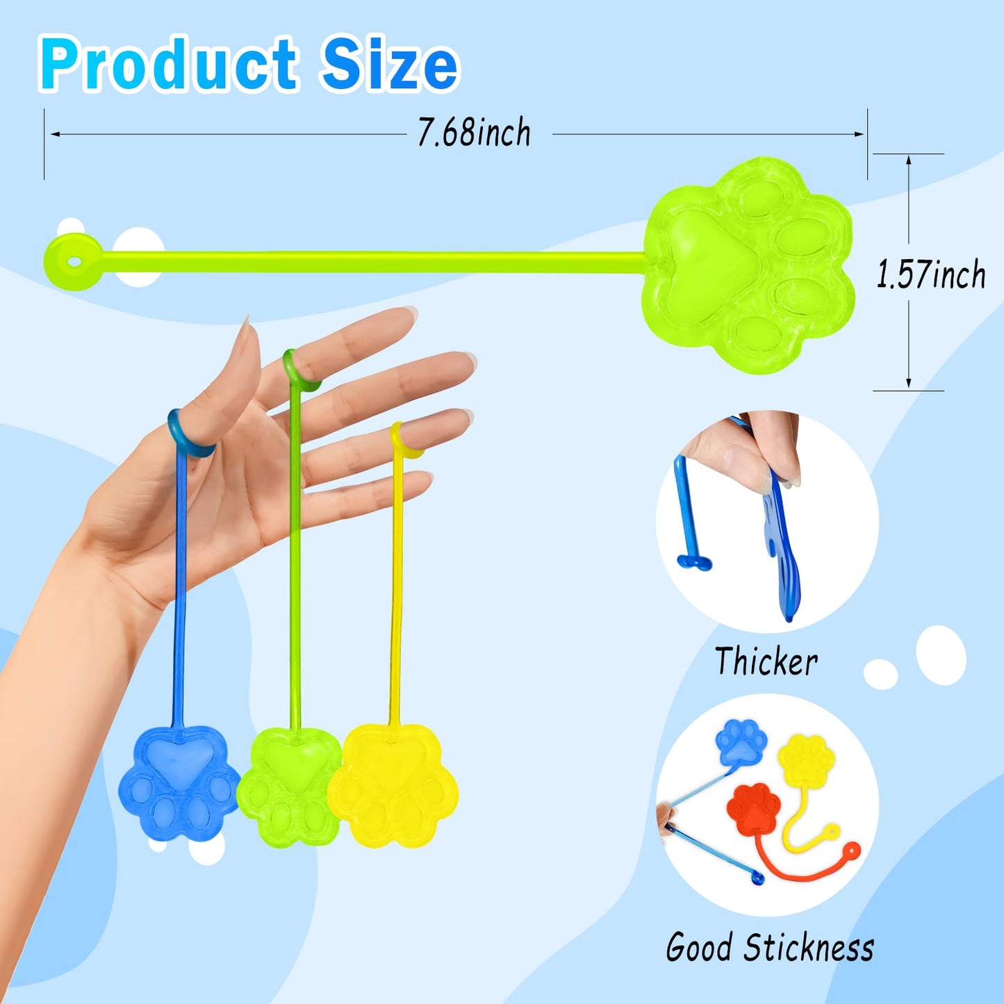 Genuvi Sticky Hands Bulk 36-Pcs Cat Paw Fidget Toys for Party Favors