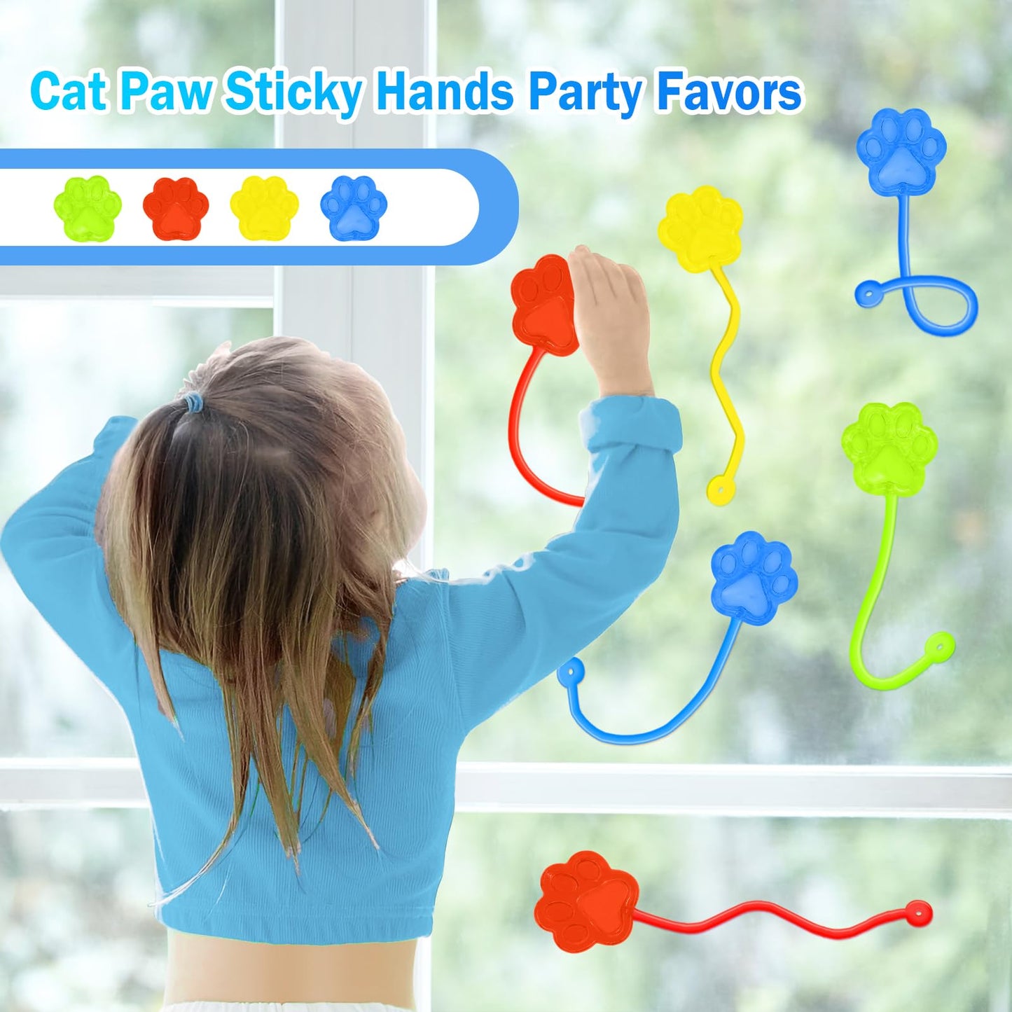 Genuvi Sticky Hands Bulk 36-Pcs Cat Paw Fidget Toys for Party Favors