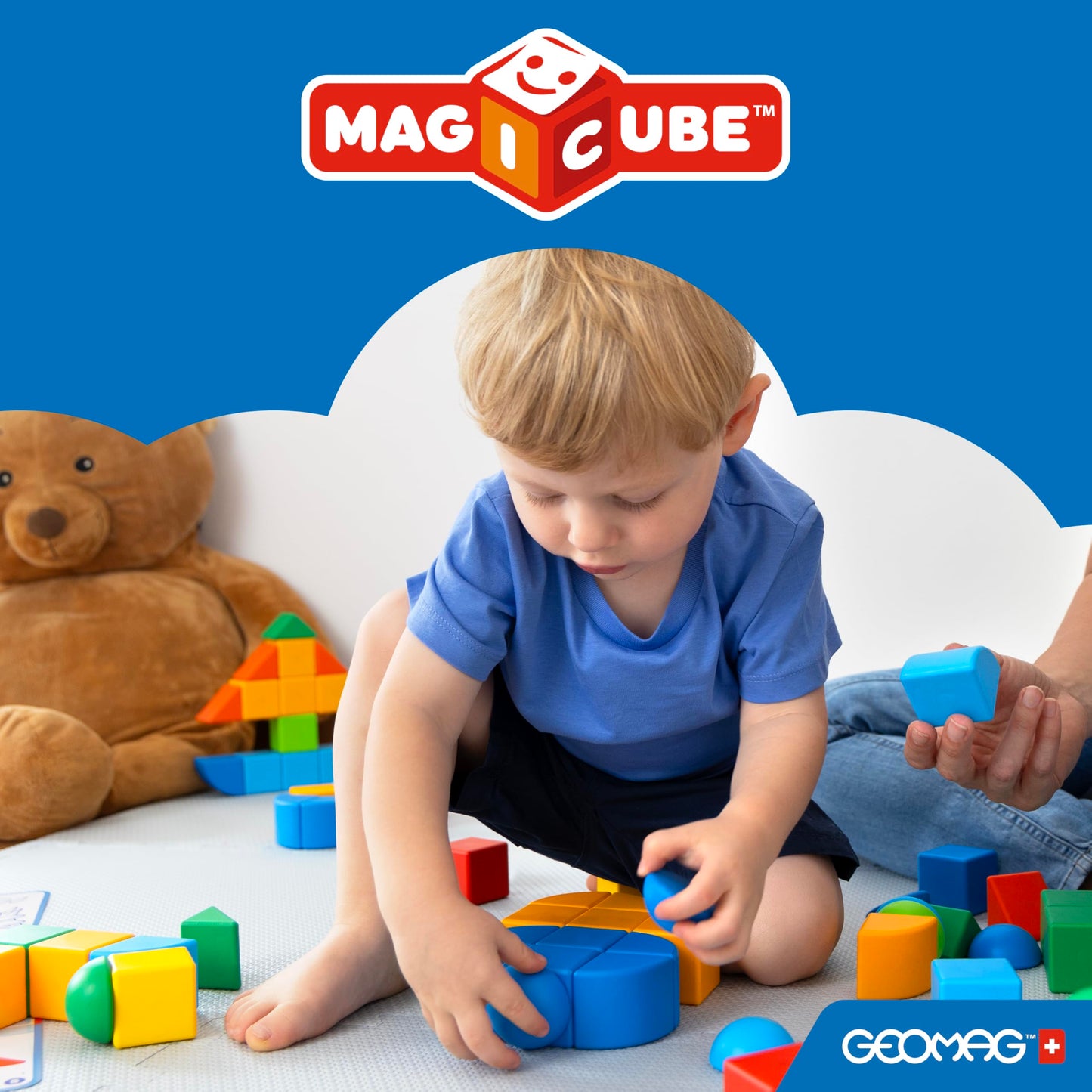 Geomag Magicube 13pcs Magnetic Blocks – Montessori Toddler STEM Toys for 1-3