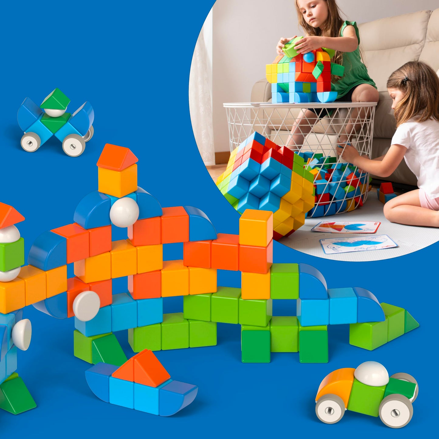 Geomag Magicube 13pcs Magnetic Blocks – Montessori Toddler STEM Toys for 1-3