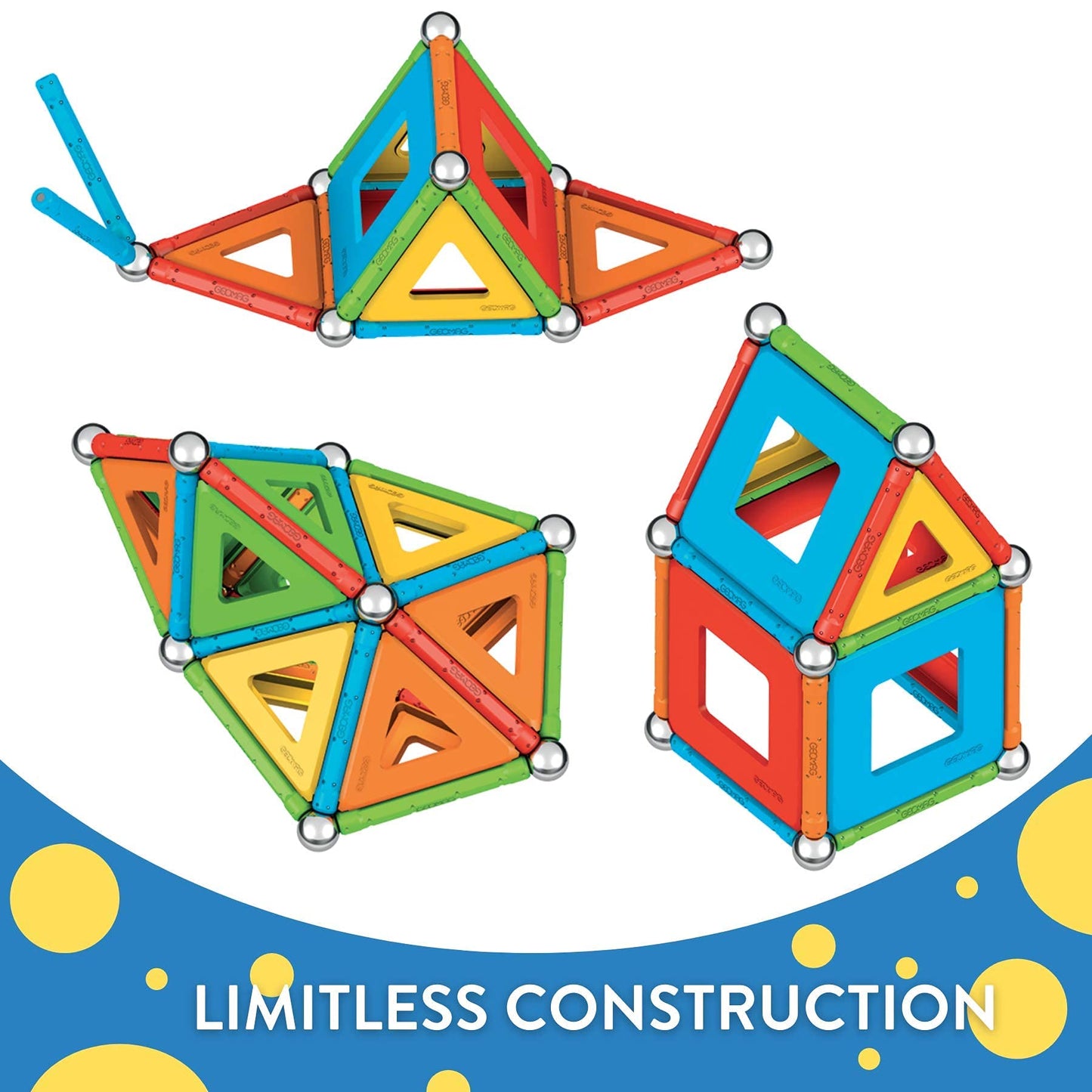 Geomag Supercolor Magnetic Toys for Kids 5+ | 78pc STEM Building Blocks from 100% Recycled Plastic – Swiss-Made
