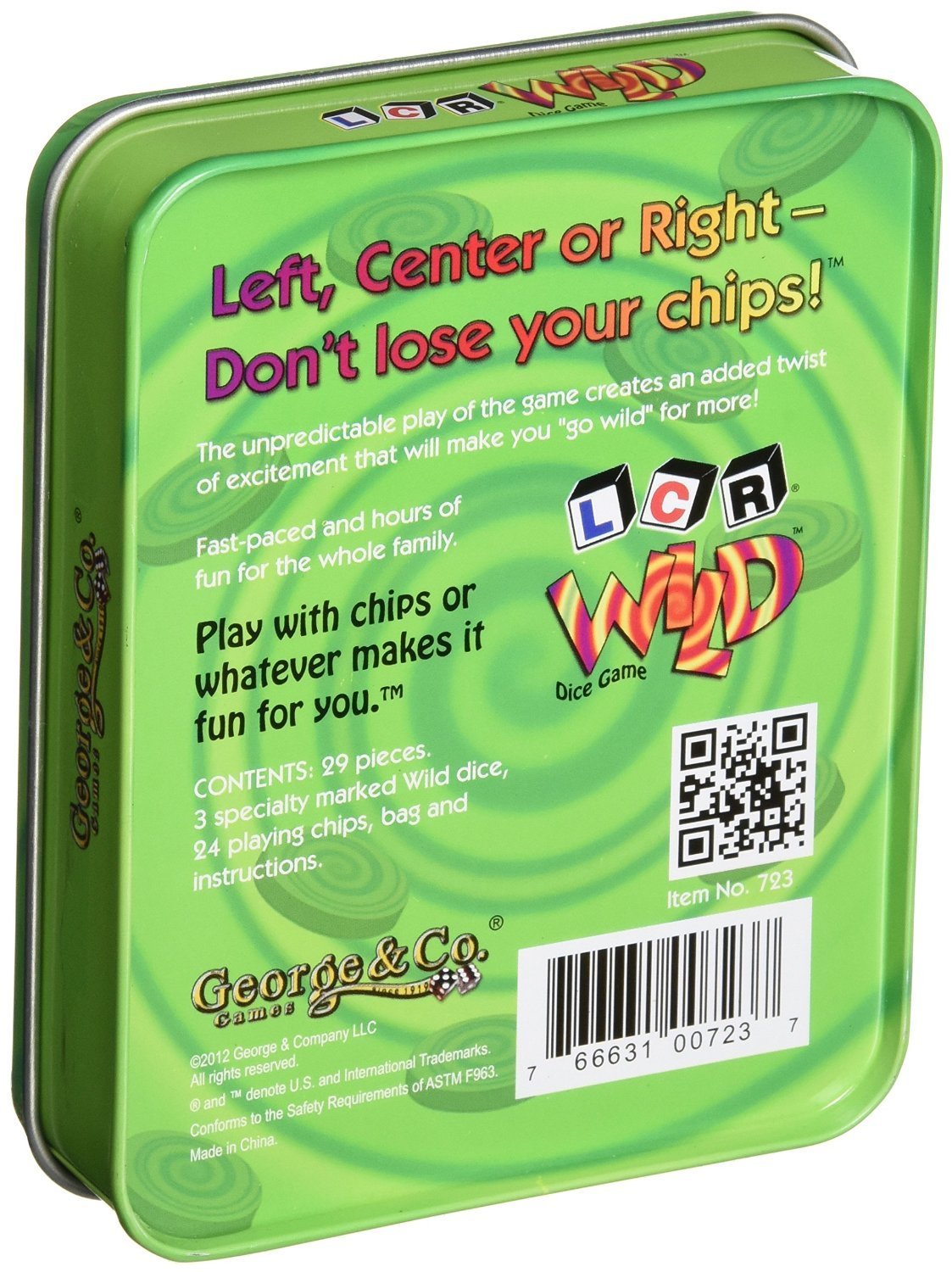 George GEO0723 LCR Wild Dice Game – Large Dice, Wild Twist
