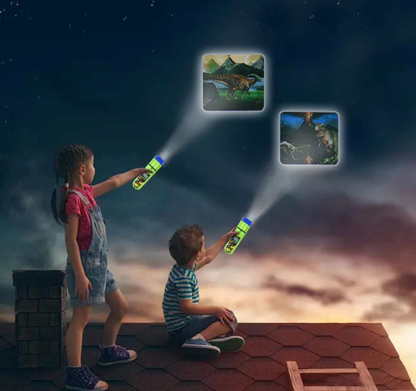 Georgie Porgy Dinosaur Projector Toy – Educational Night Light & Kids Flashlight
