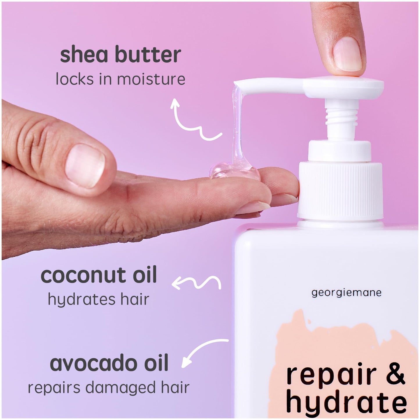 Georgiemane Repair & Hydrate Shampoo – 11.16 fl oz | Color-Safe, Sulfate-Free, Vegan