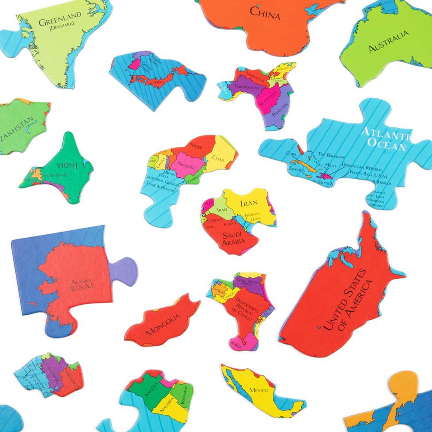 Geotoys GeoPuzzle World Map – 68-Piece Jigsaw for Kids Aged 6-9