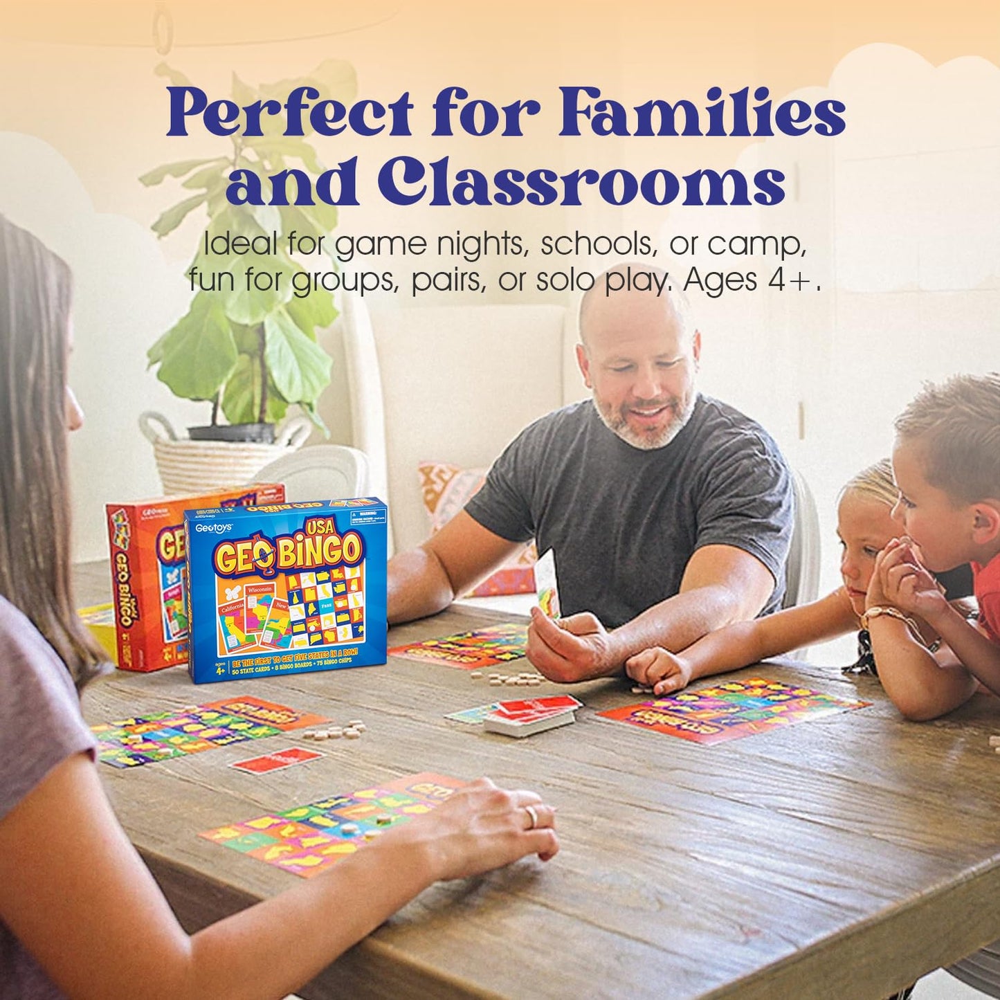 Geotoys GeoBingo Set — World & USA Geography Bingo for Kids 4+