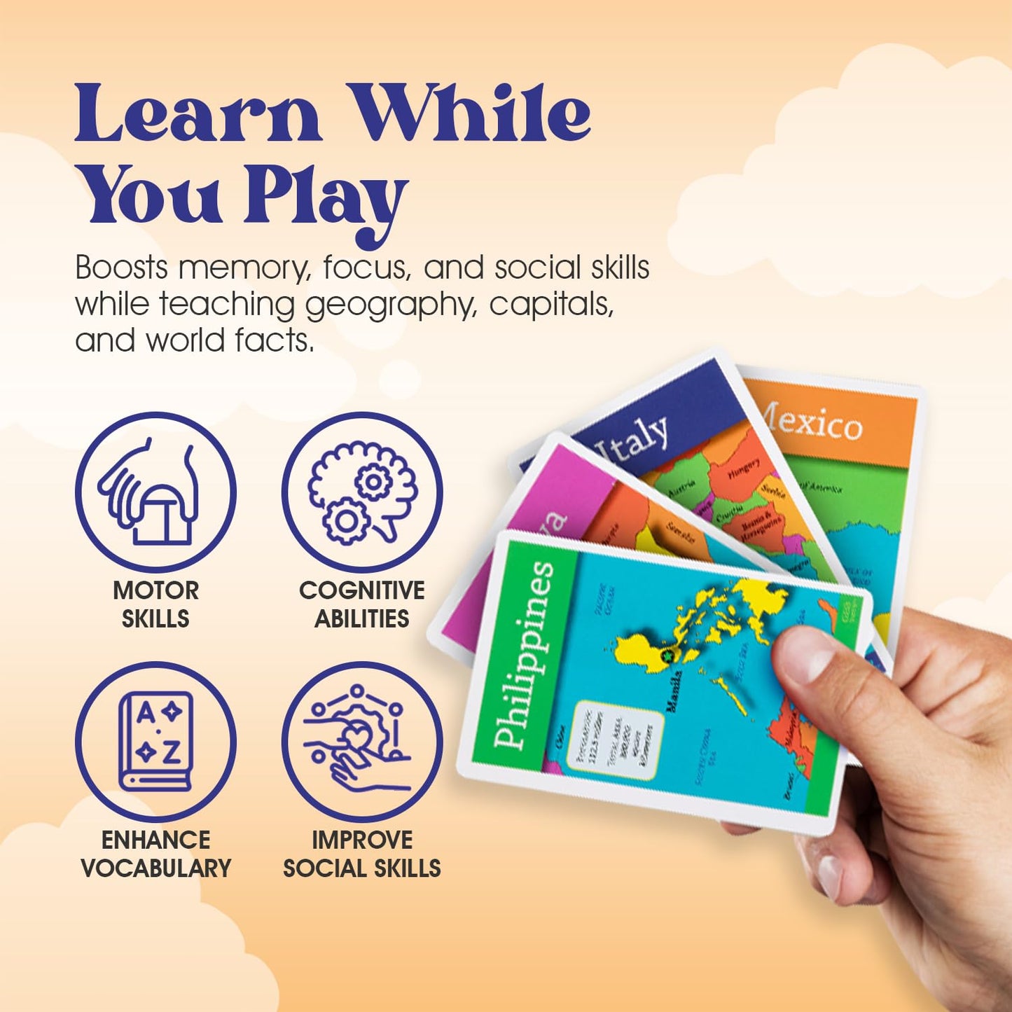 Geotoys GeoBingo Set — World & USA Geography Bingo for Kids 4+