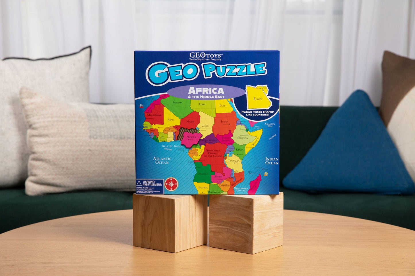 GeoToys GeoPuzzle: Africa & Middle East 65-Piece Map Puzzle for Kids