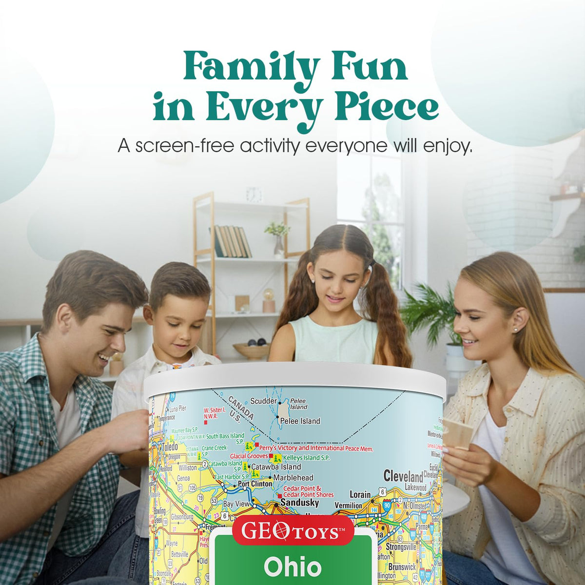 Geotoys Ohio Mini State Puzzle – 100-Piece Travel Map for Kids & Adults | 13x10