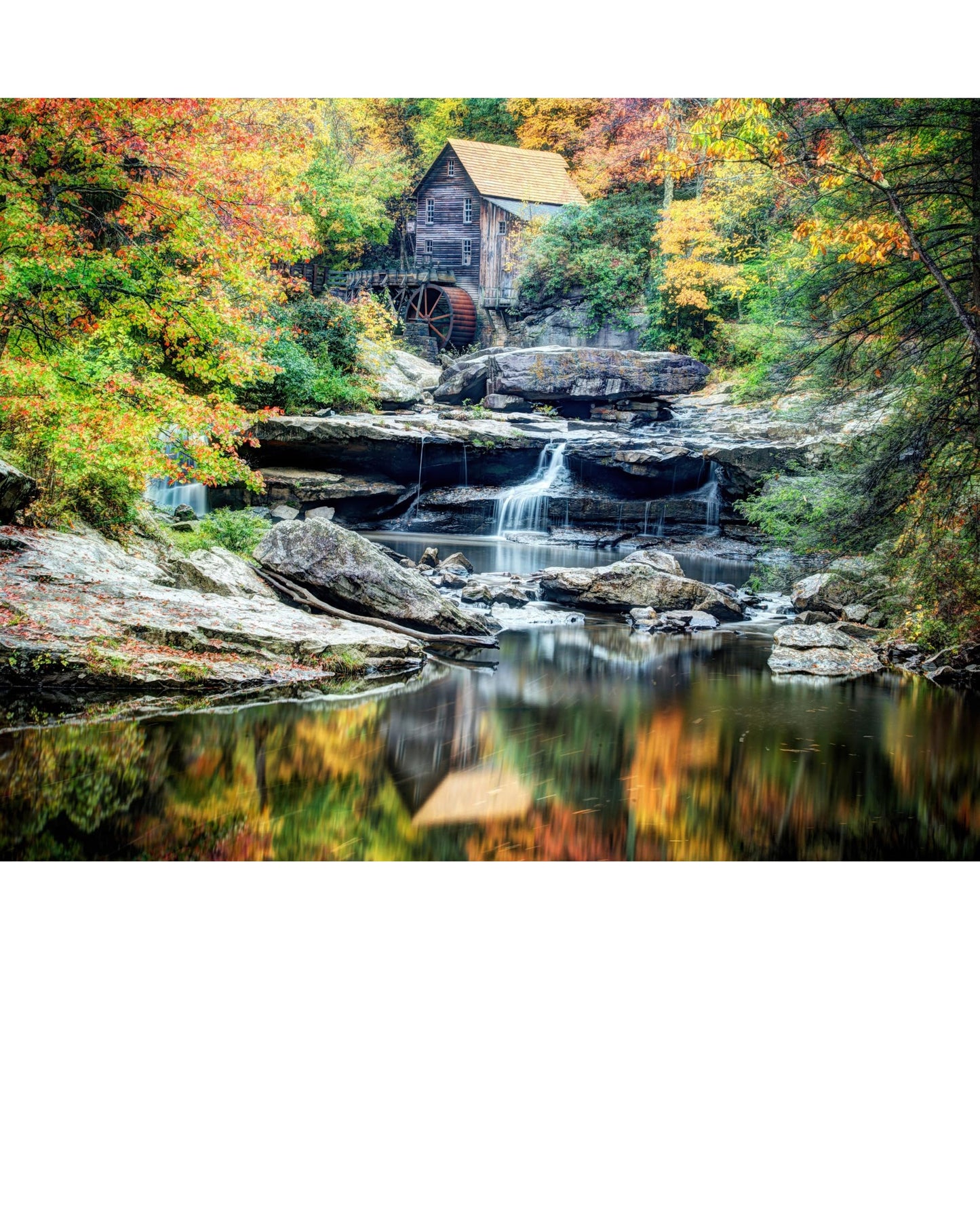 Gerjato 1000-Piece Puzzle for Adults – Scenic Autumn Grist Mill with Waterfalls