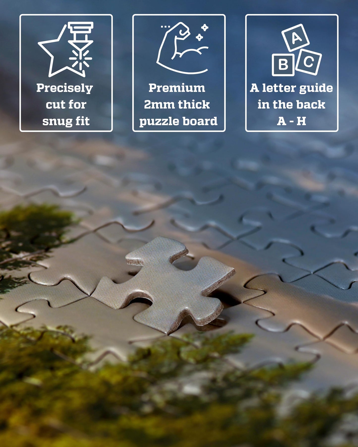 Gerjato 1000-Piece Puzzle: Golden Hour Lake with Bridge & Swans – Gift-Ready Box