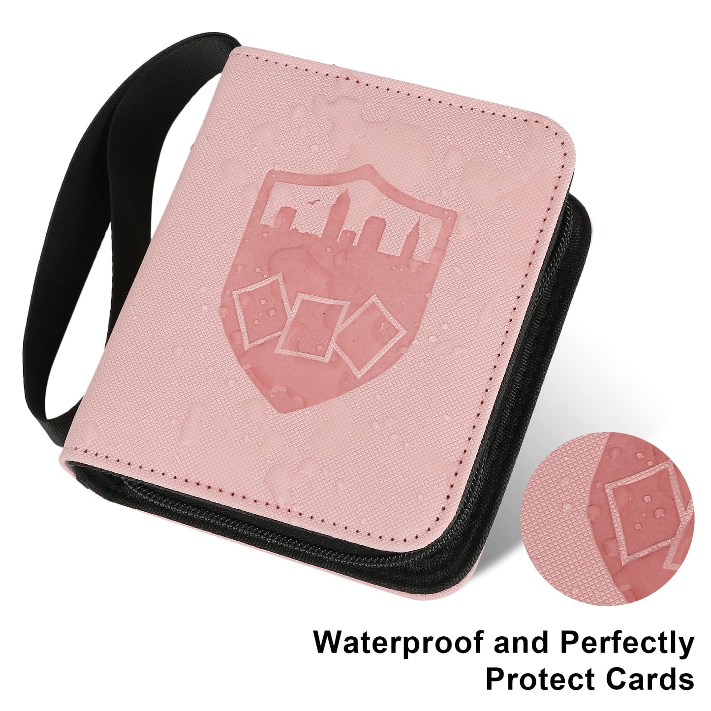 GERMUN Mini Card Binder 1 Pocket – 80 Pockets – Pink | Premium Trading Card Album
